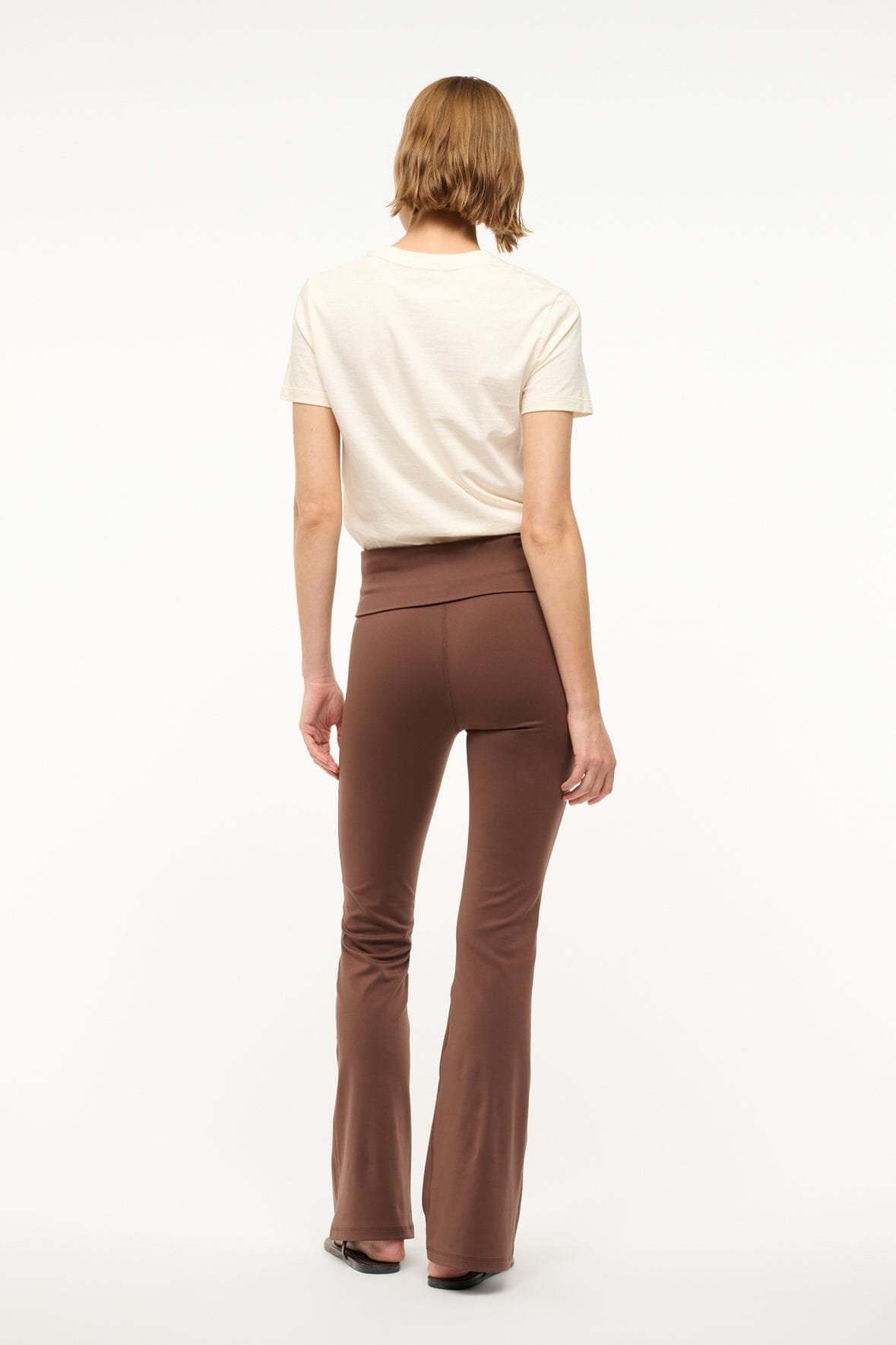 Flared Yoga Leggings with Wide Waistband | Stride Pant Dark Oak