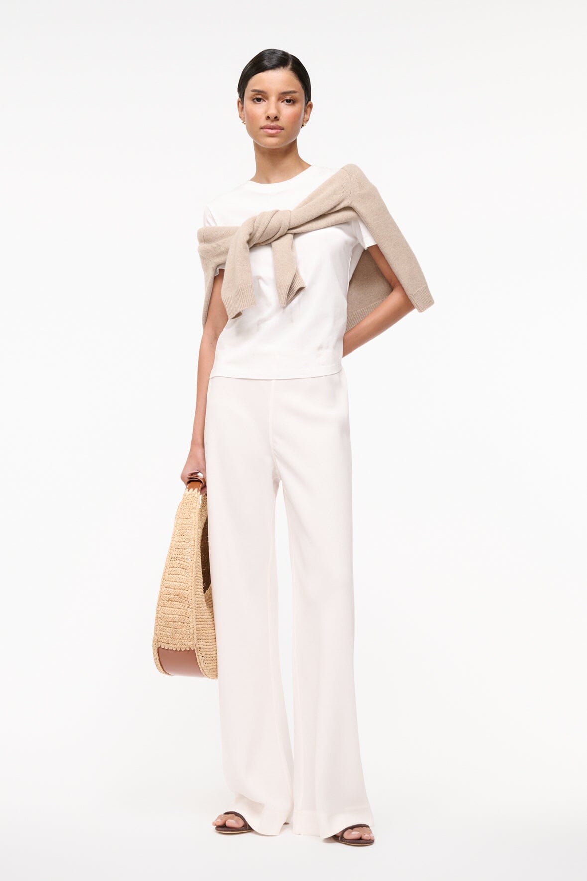 Women's Ivory Elastic Waist Pants | Stroll Pant