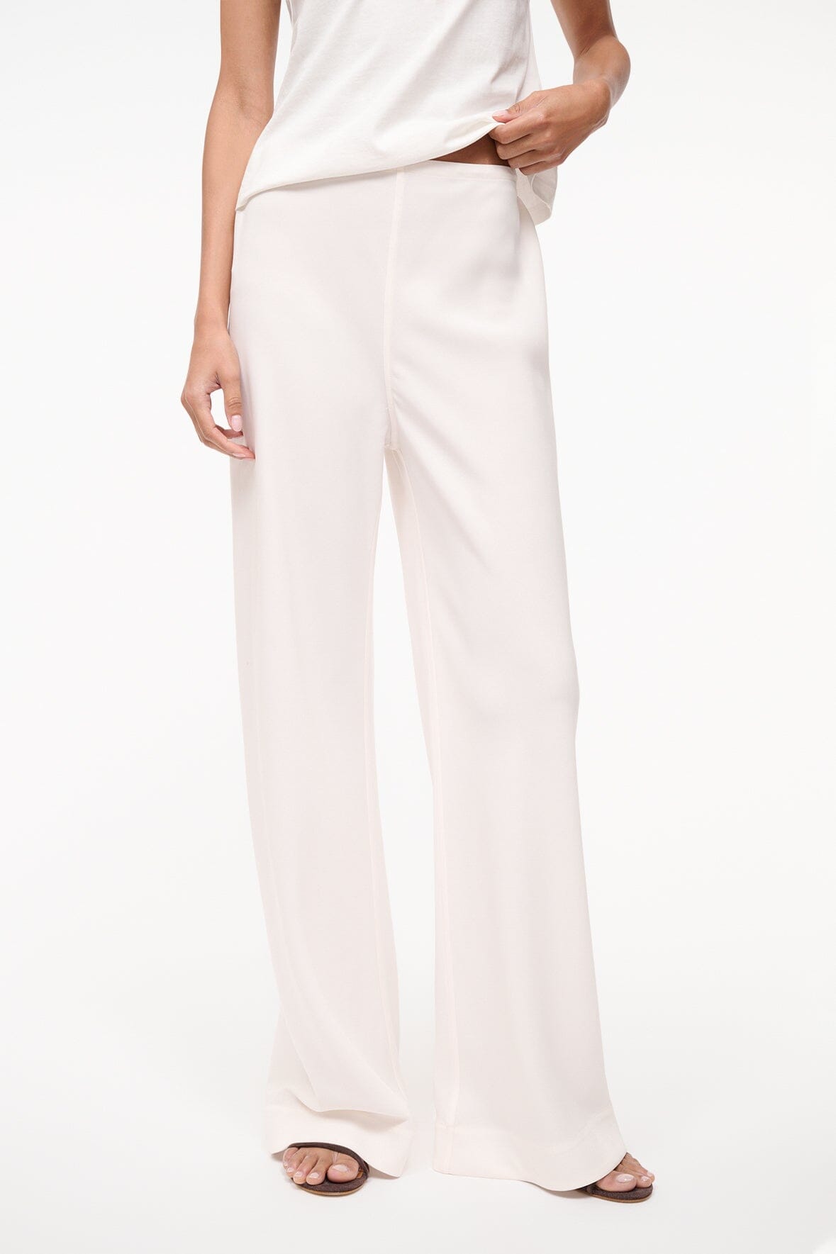 Women's Ivory Elastic Waist Pants | Stroll Pant