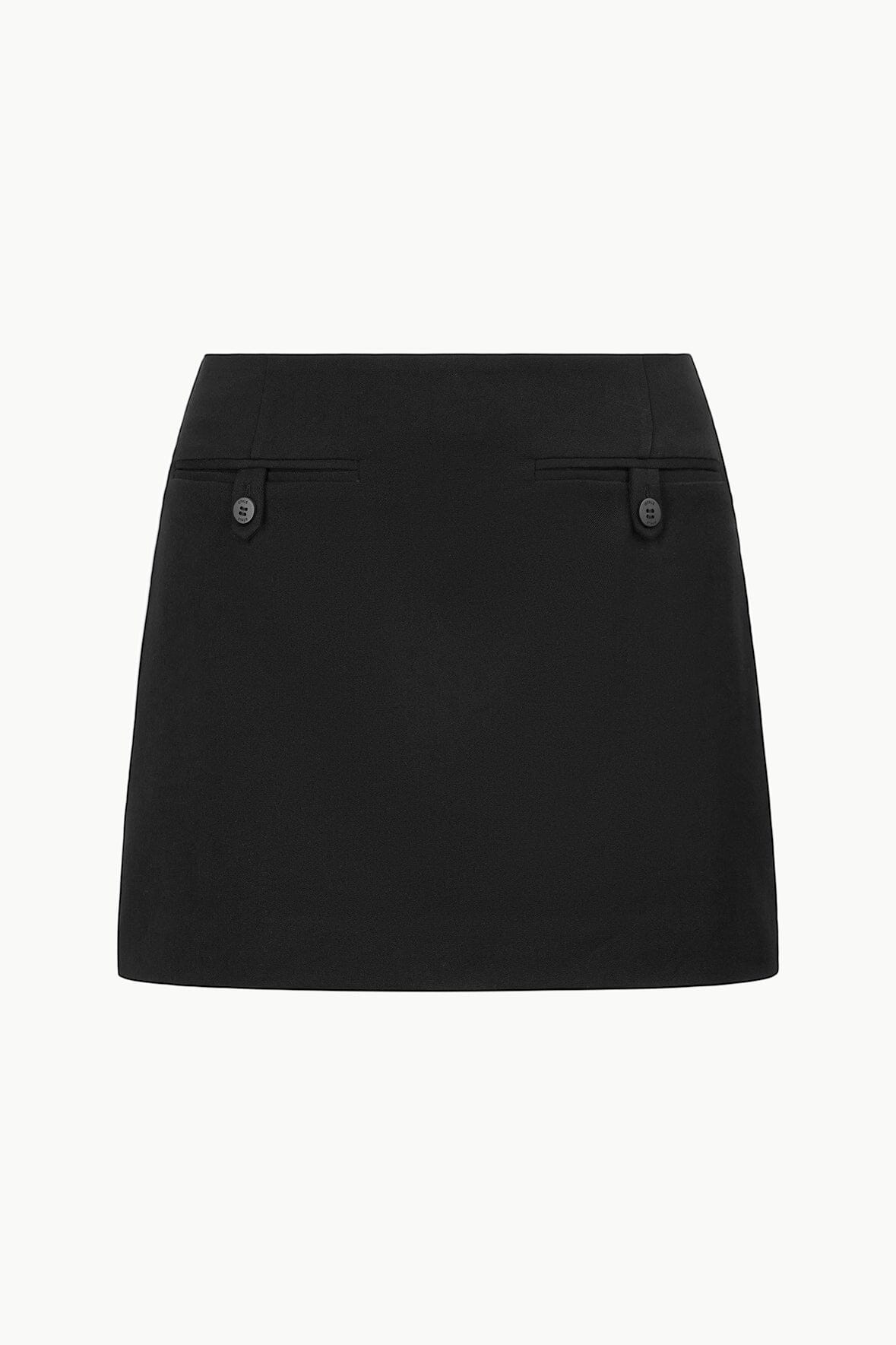 Black Mini Skirt with Front Pockets | Annette Suiting Skirt