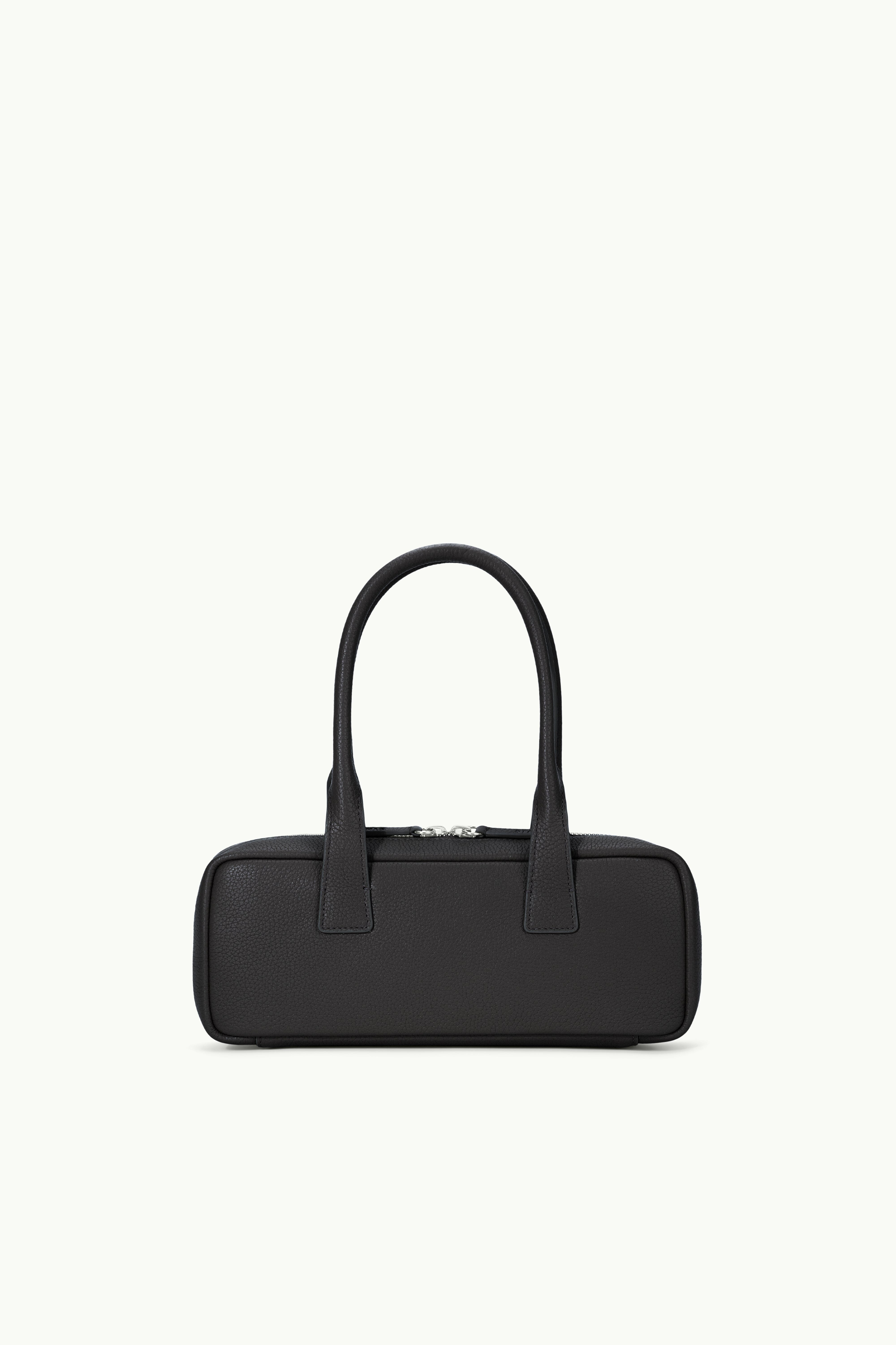 Soft Pebbled Leather Shoulder Bag with Zip Pockets | The Dude Black