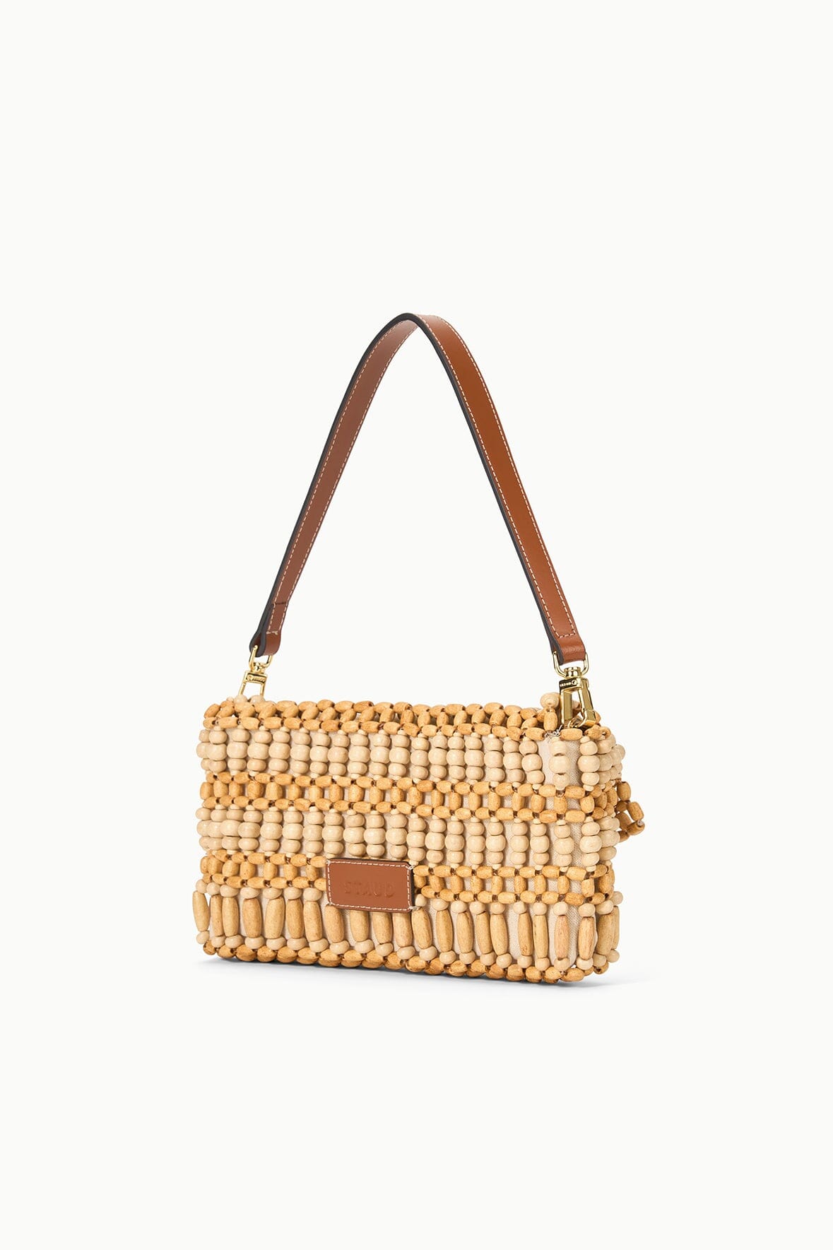 Beaded Shoulder Bag with Detachable Handle & Zip Pocket | Timmy