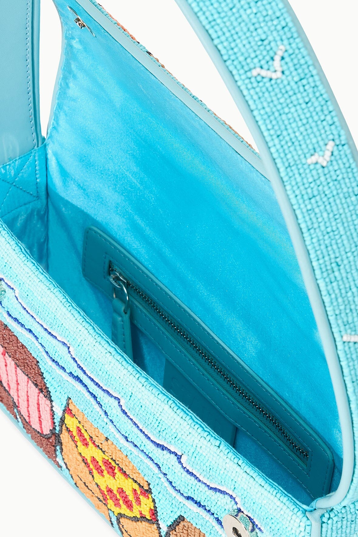Hand-Beaded Shoulder Bag with Vegan Leather Piping | Tommy Beach Bums