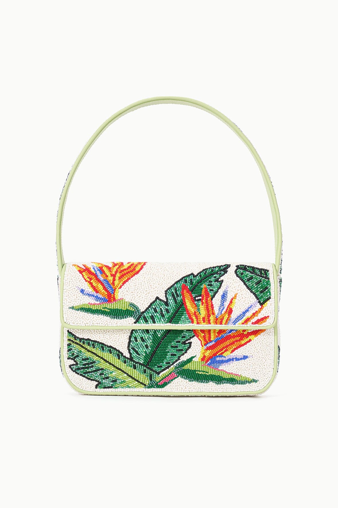 Hand-Beaded Shoulder Bag with Birds of Paradise Motif | Tommy