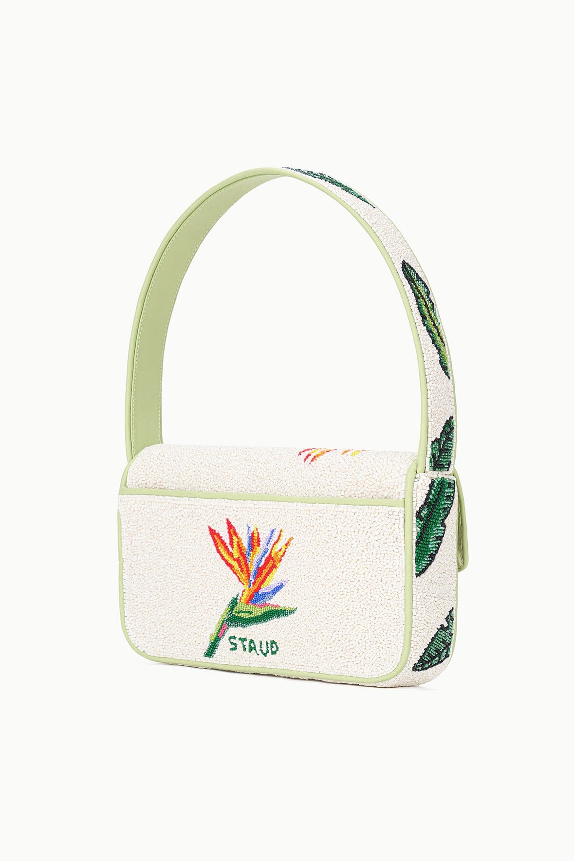 Hand-Beaded Shoulder Bag with Birds of Paradise Motif | Tommy