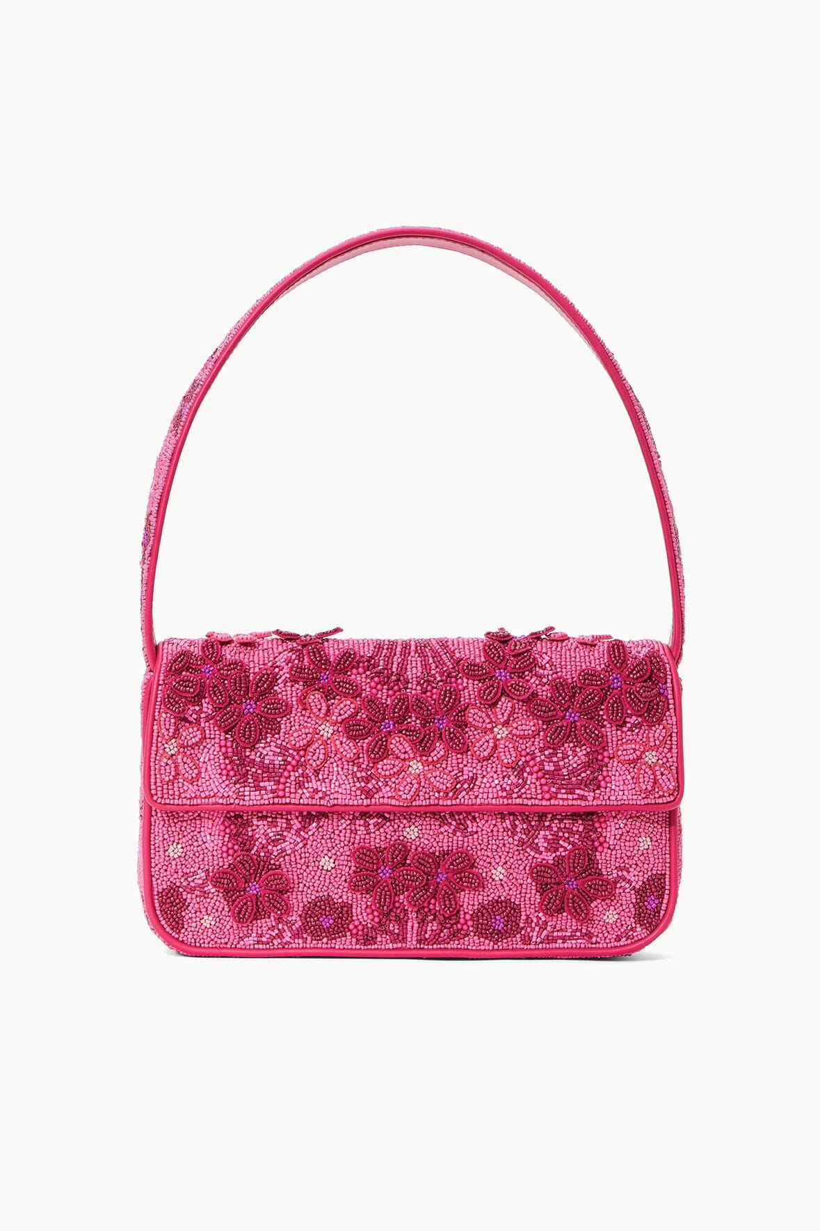 Hand-Beaded Shoulder Bag with 3D Flowers | Tommy Blossom Garden