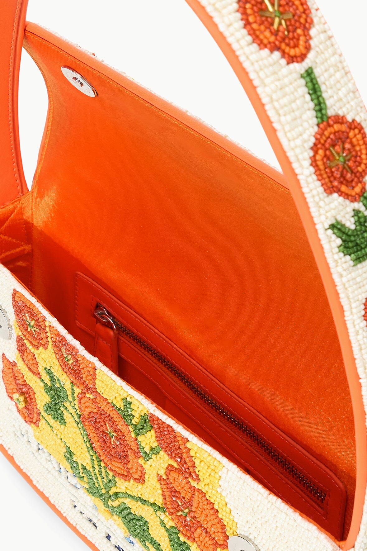 Hand-Beaded Vegan Leather Clutch with Slip Pocket | California Poppy Tommy Bag