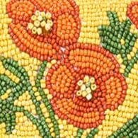 Hand-Beaded Vegan Leather Clutch with Slip Pocket | California Poppy Tommy Bag