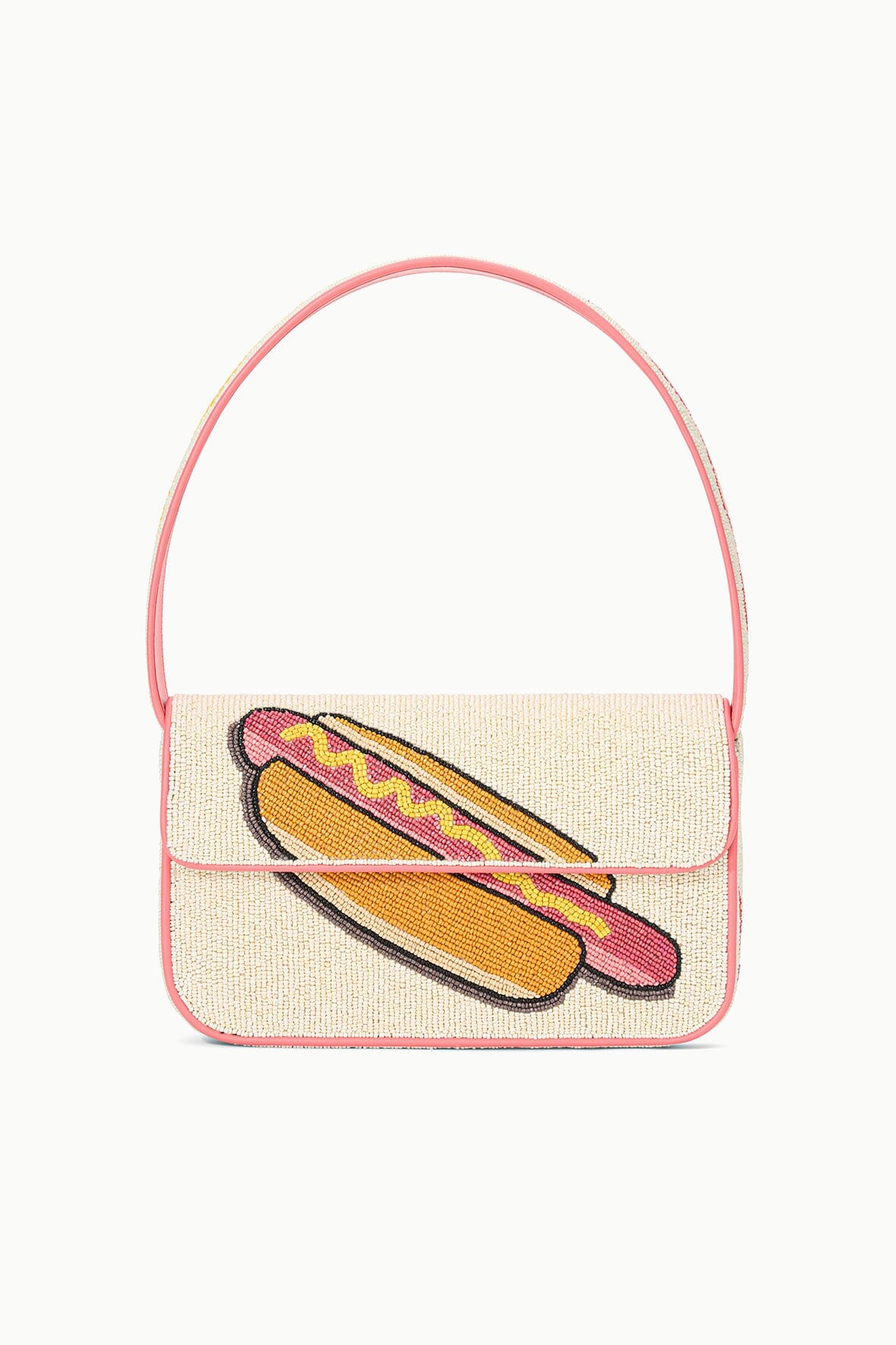 Hand-Beaded Vegan Leather Shoulder Bag with Dachshund Design | Tommy