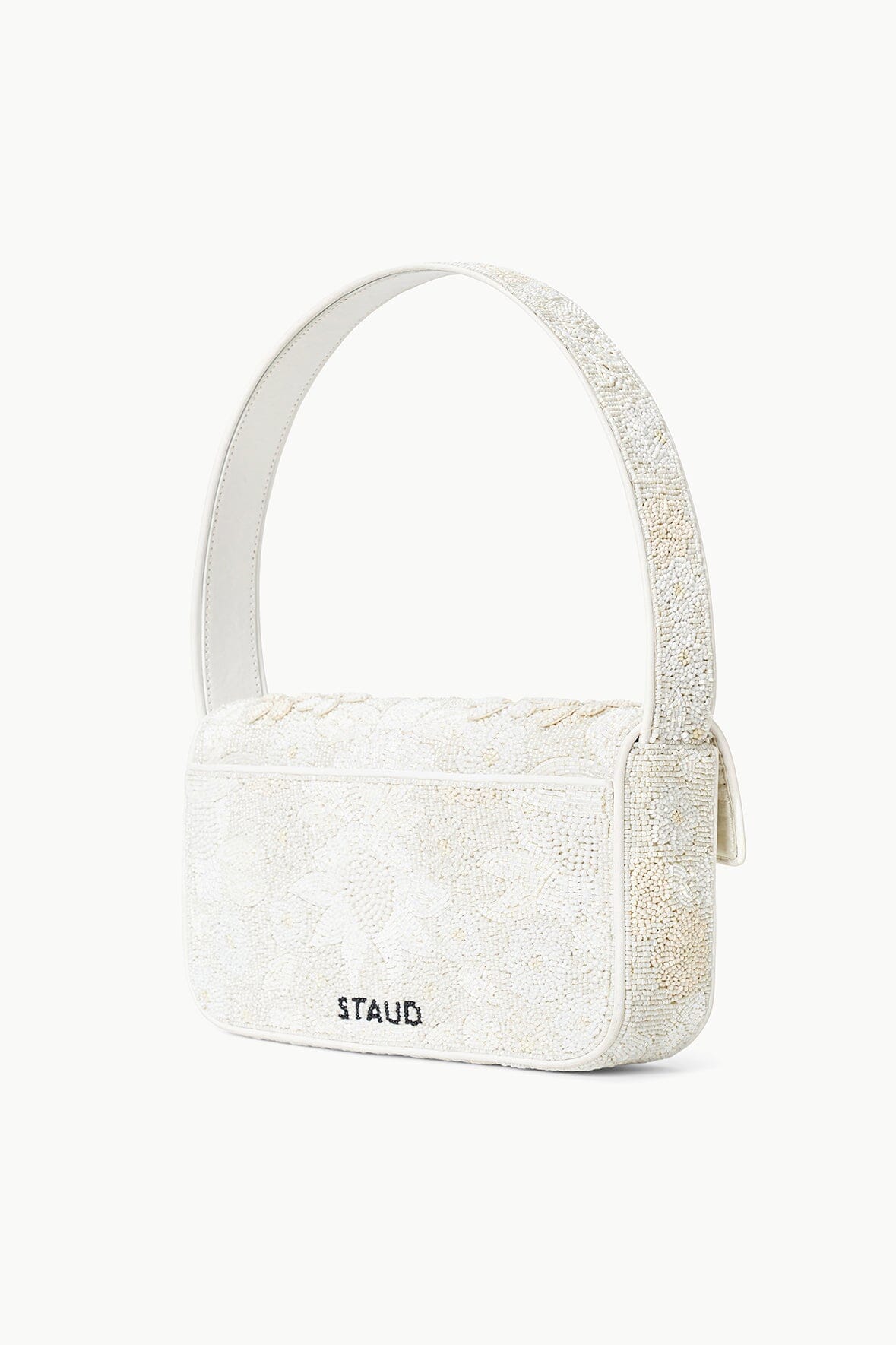 Hand-Beaded Shoulder Bag with 3D Flowers & Vegan Leather | Tommy