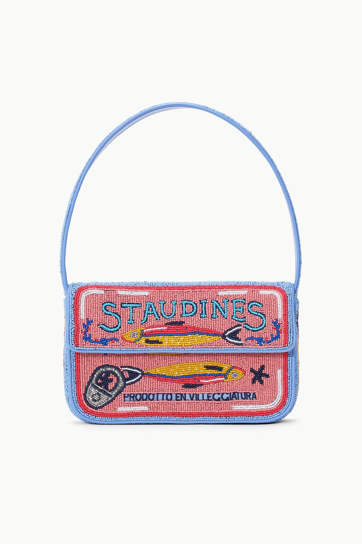 Hand-Beaded Tommy Bag with Magnetic Closure | Staudines Pink
