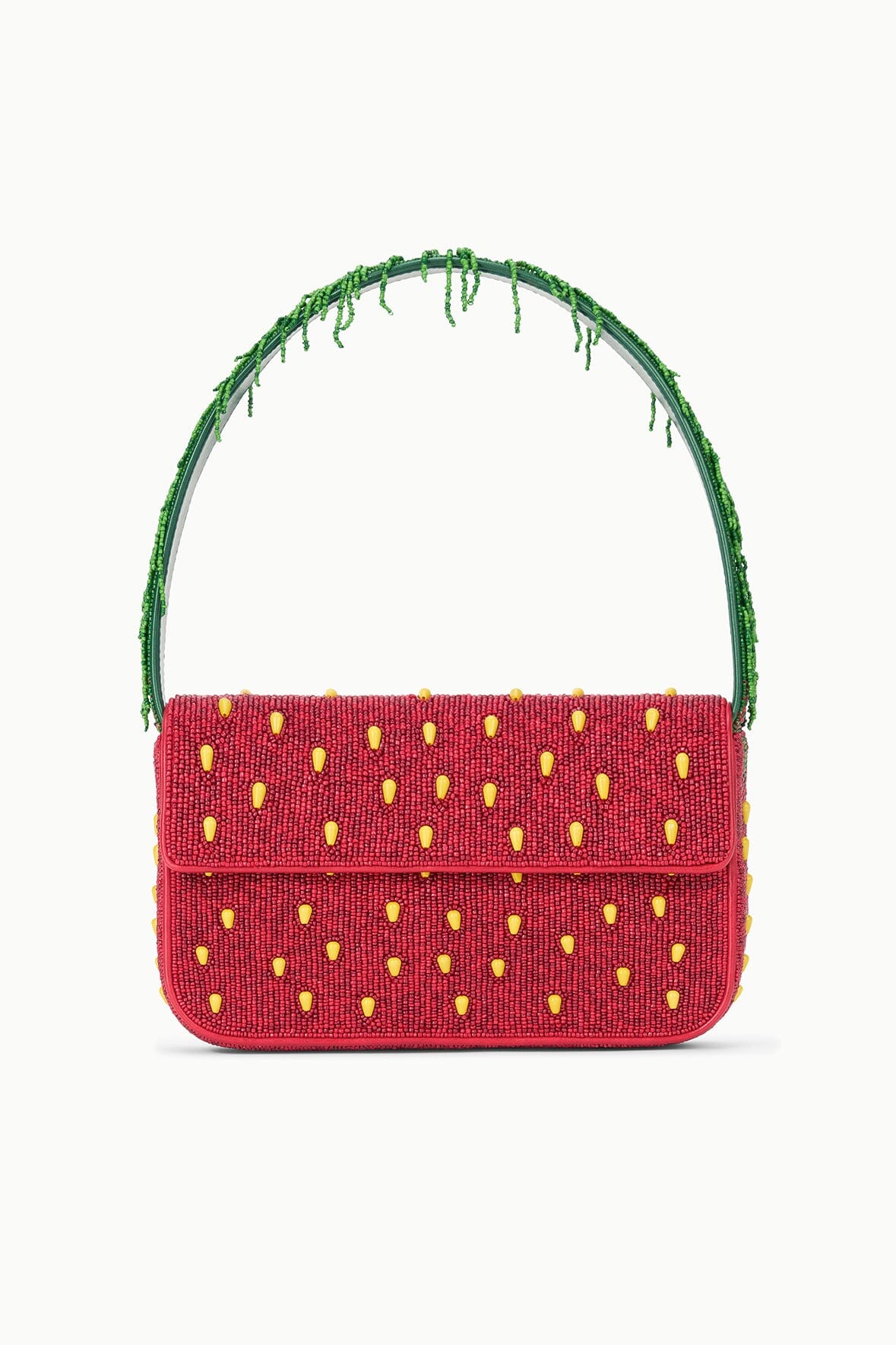 Hand-Beaded Strawberry Shoulder Bag with Vegan Leather | Tommy Dream