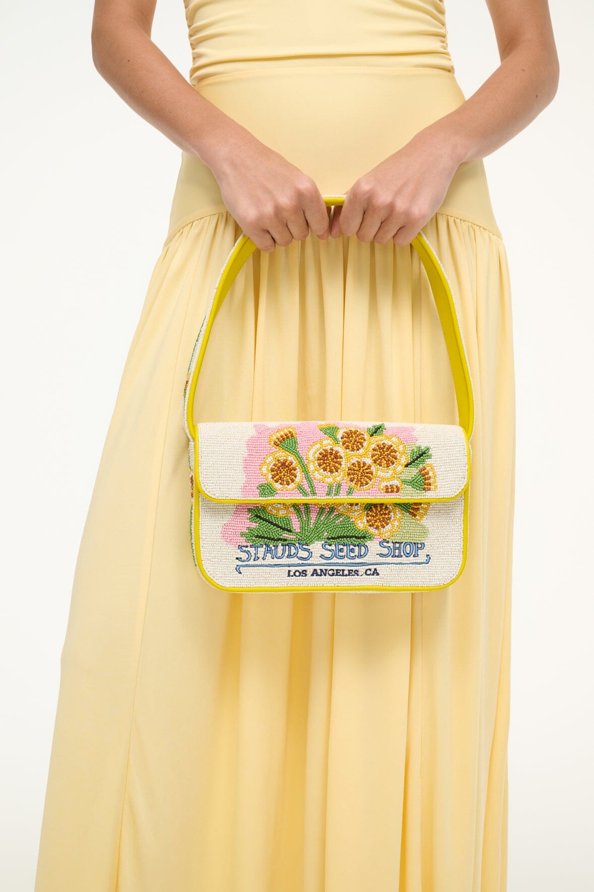 Hand-Beaded Vegan Leather Bag with Floral Design | Seed Shop Tommy