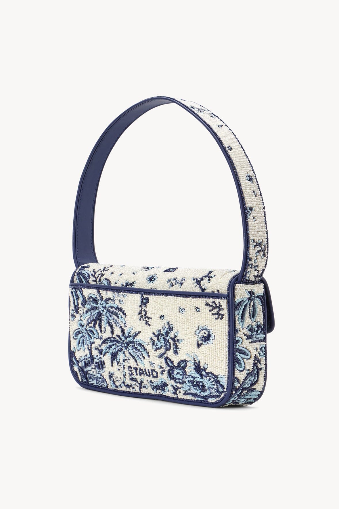 Hand-Beaded Shoulder Bag with Vegan Leather Piping | Tommy Toile de Pup
