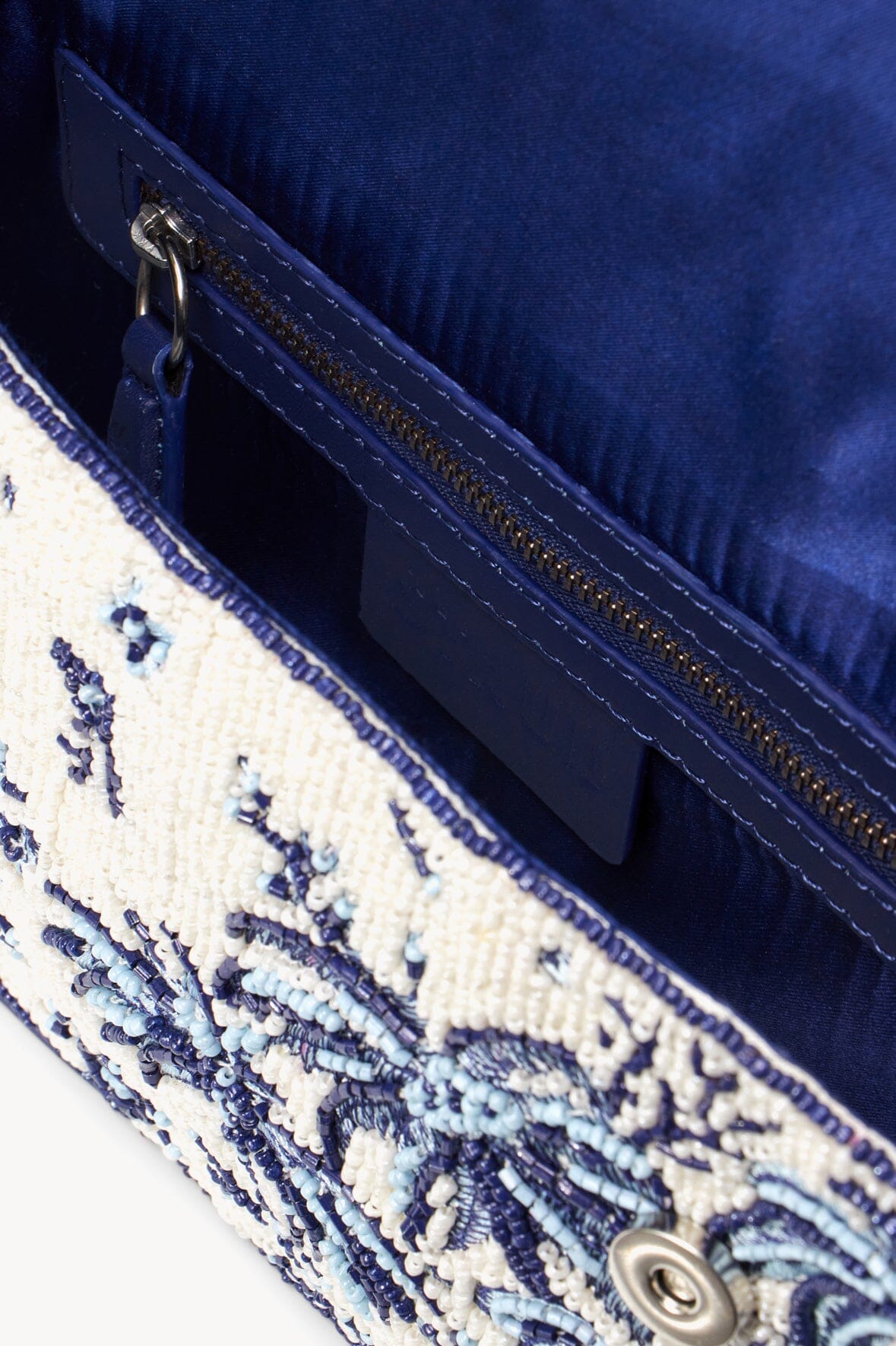 Hand-Beaded Shoulder Bag with Vegan Leather Piping | Tommy Toile de Pup