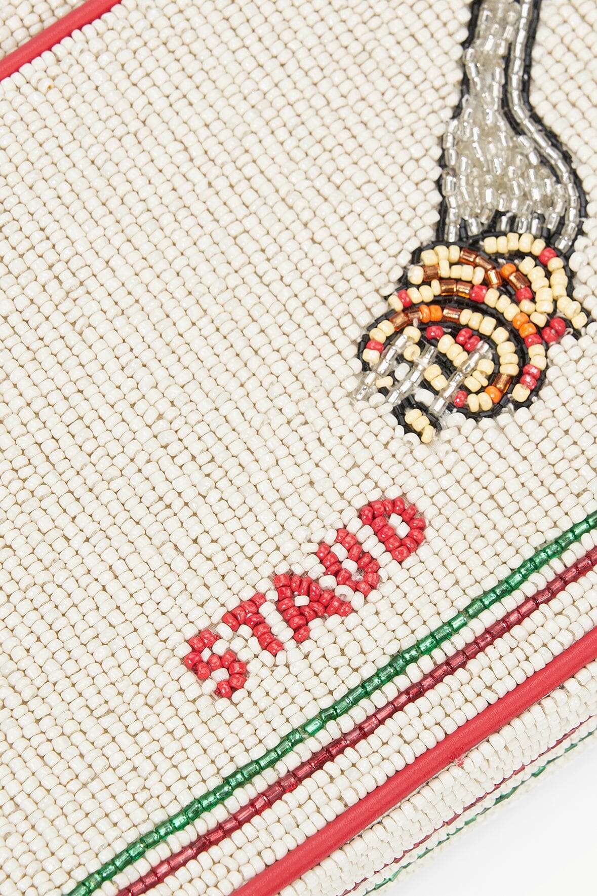 Tommy Beaded Handbag with Tomato Print & Spaghetti Detail | Staud