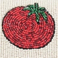 Tommy Beaded Handbag with Tomato Print & Spaghetti Detail | Staud