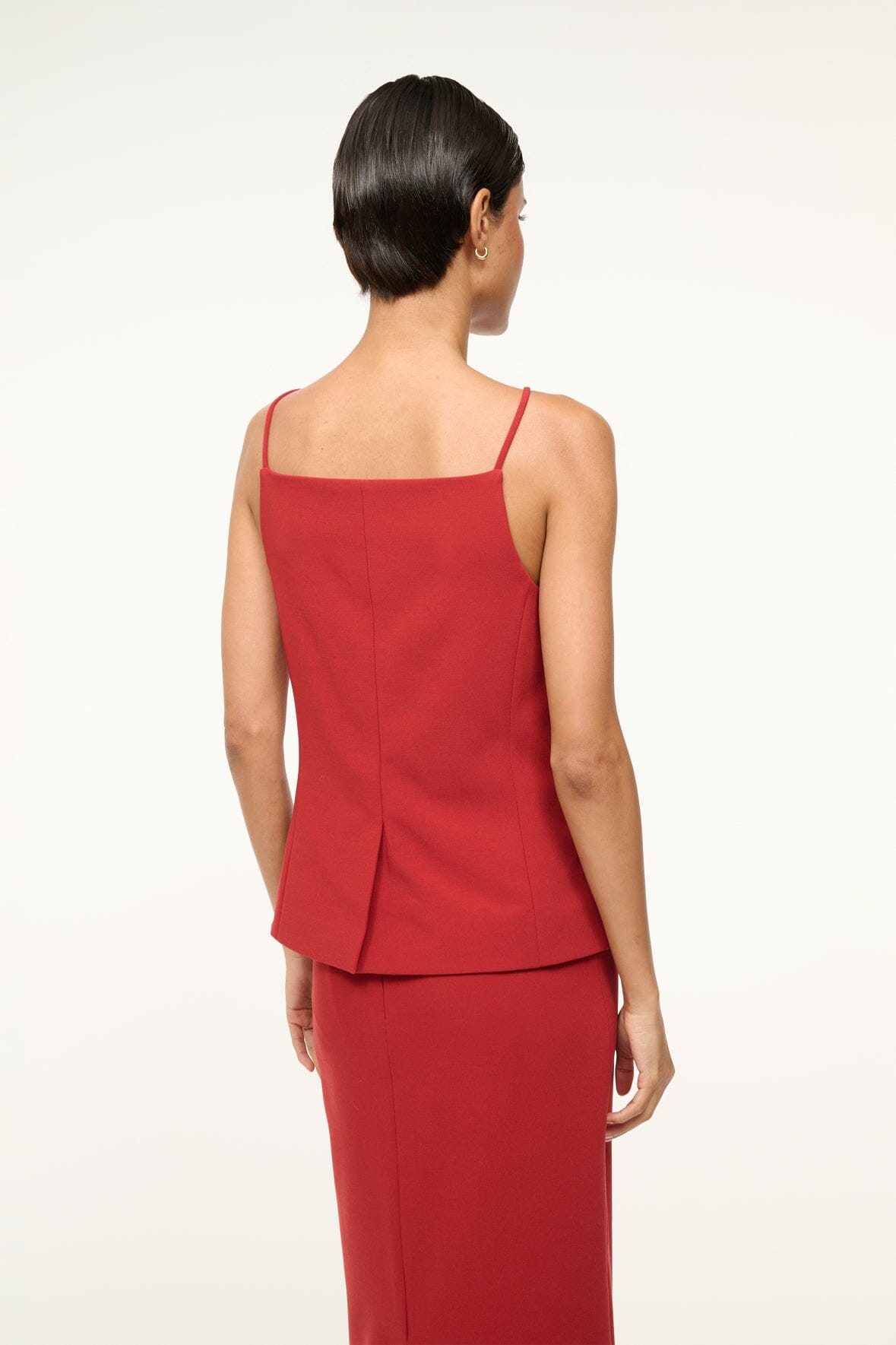 Tailored Tank Vest with Button Front & Square Neckline | Una Top