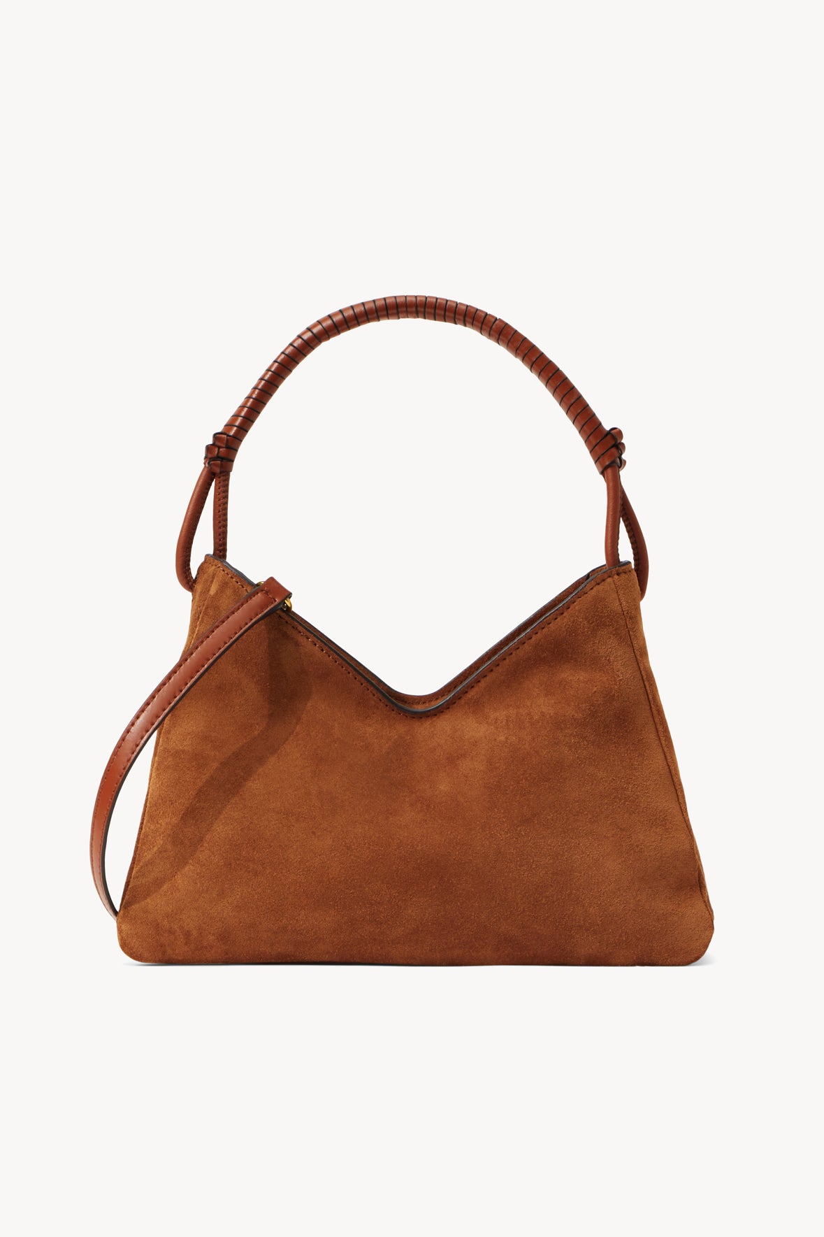 Tan Suede Shoulder Bag with Removable Crossbody Strap | Valerie