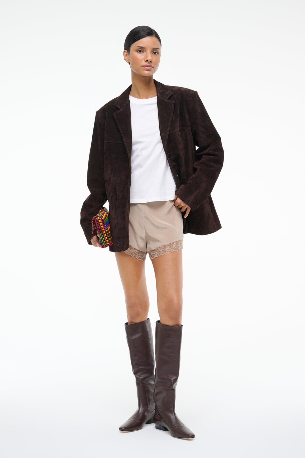 Silk Shorts with Lace Trim | Von Silk Dune