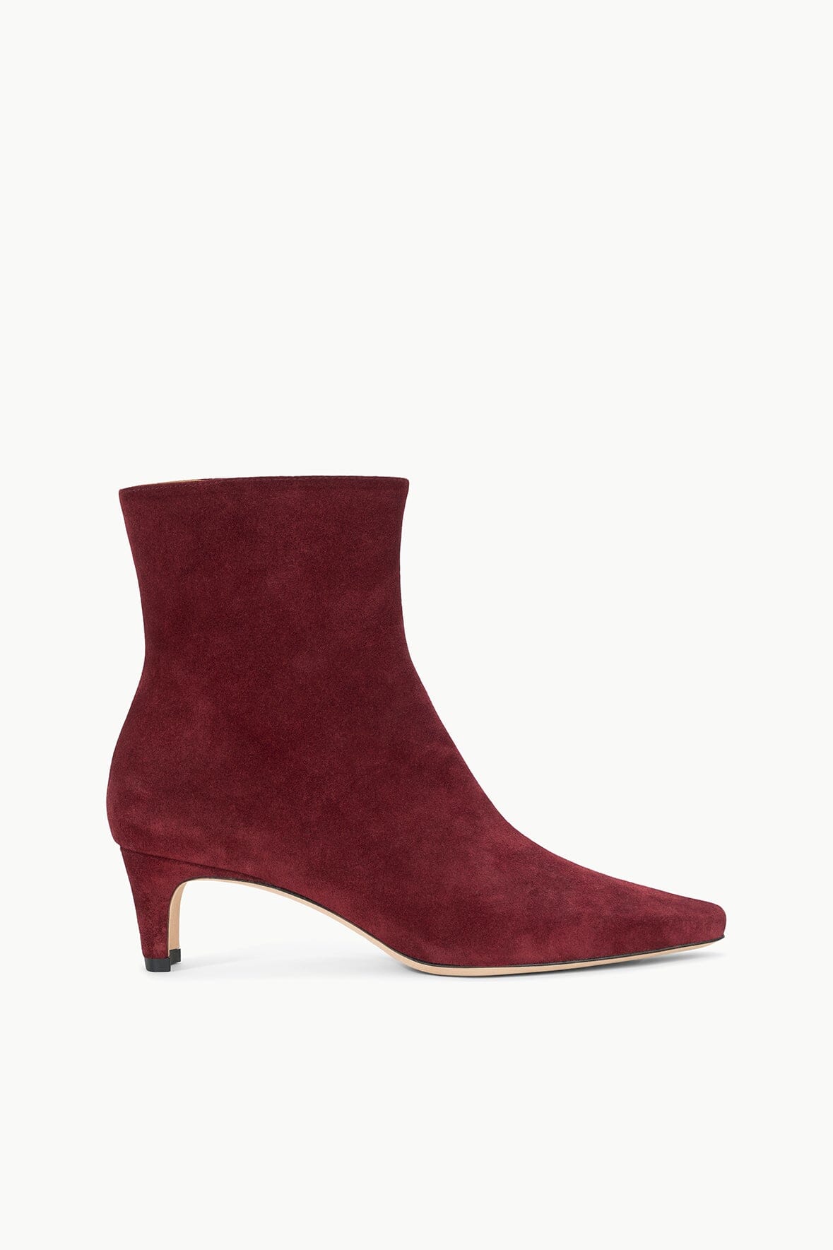 Pinot Suede Ankle Boot with Side Zip & Blade Heel | Wally