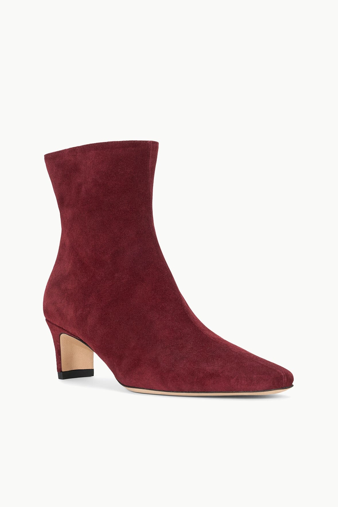 Pinot Suede Ankle Boot with Side Zip & Blade Heel | Wally