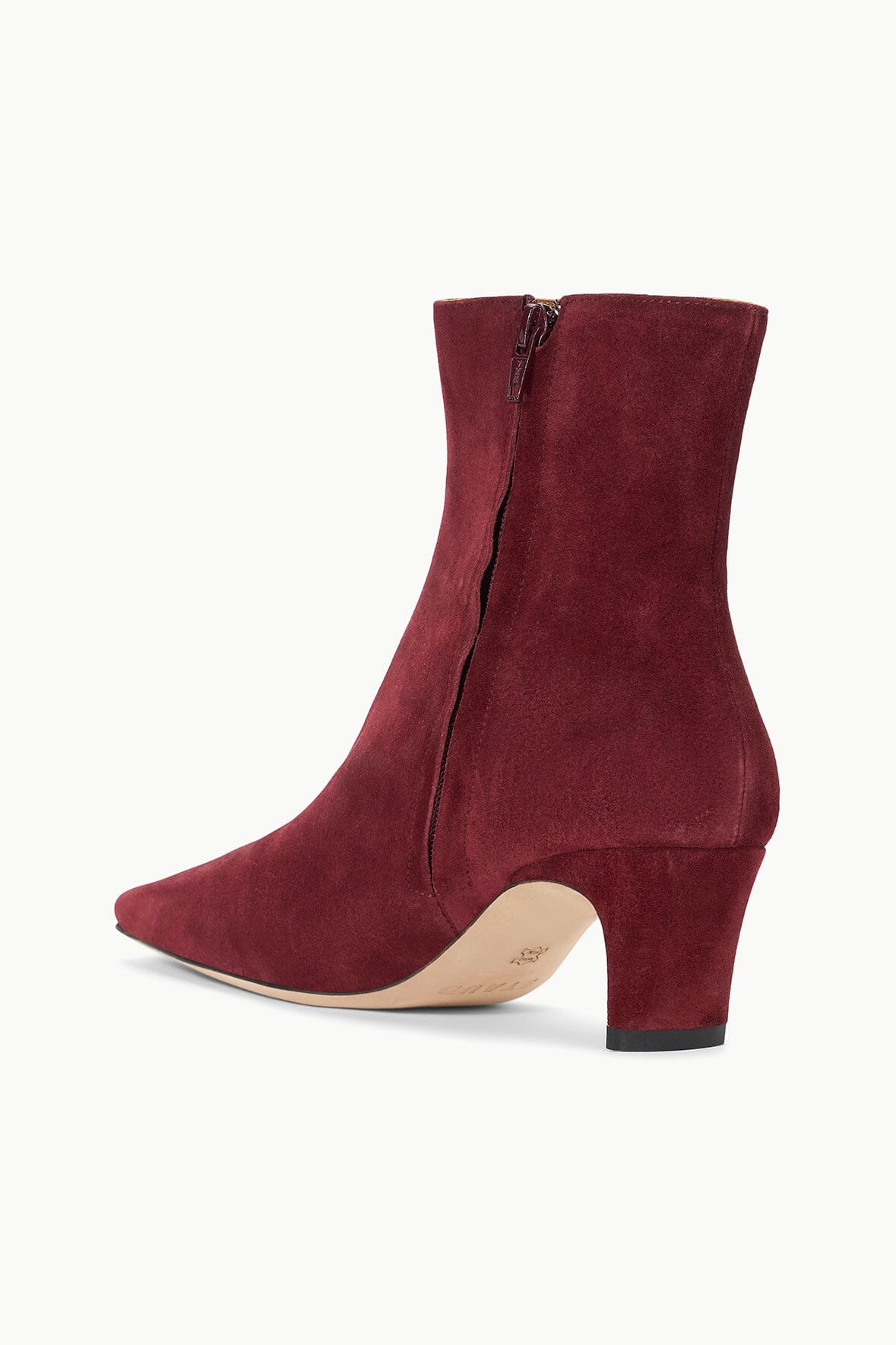 Pinot Suede Ankle Boot with Side Zip & Blade Heel | Wally