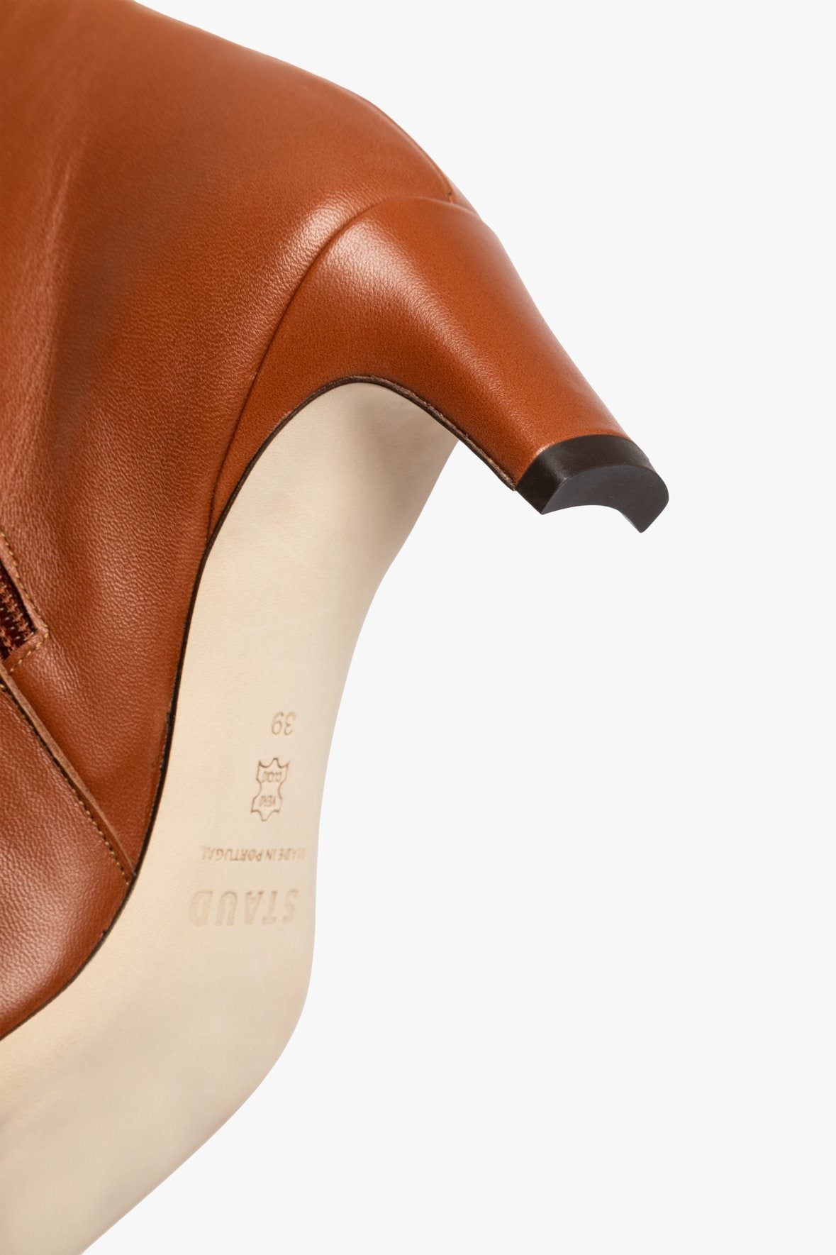 Tan Nappa Leather Ankle Boot with Side Zip | Wally Boot