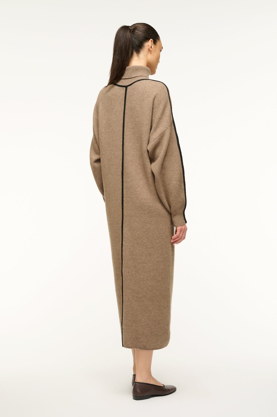 Cozy Turtleneck Sweater Dress with Contrast Detail | Apres Dress