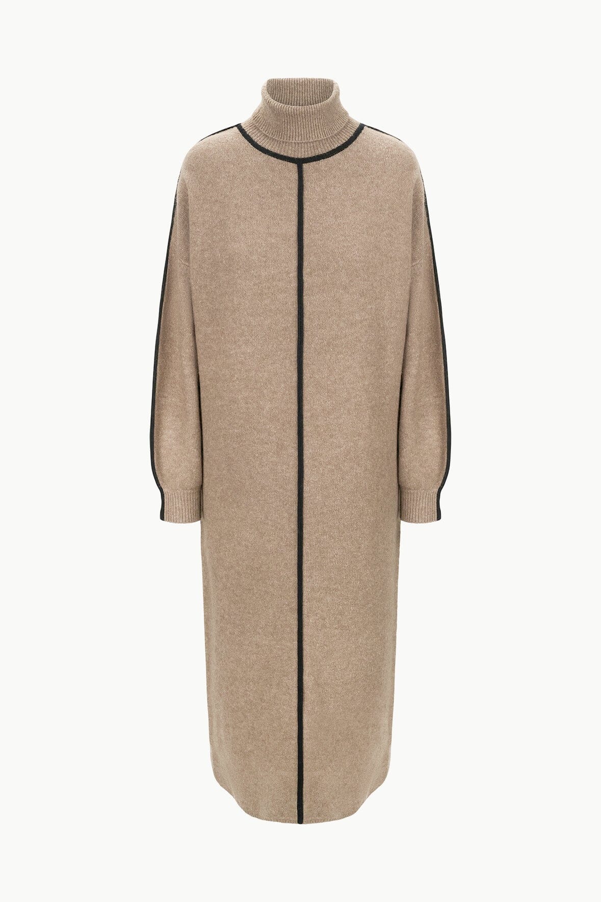Cozy Turtleneck Sweater Dress with Contrast Detail | Apres Dress