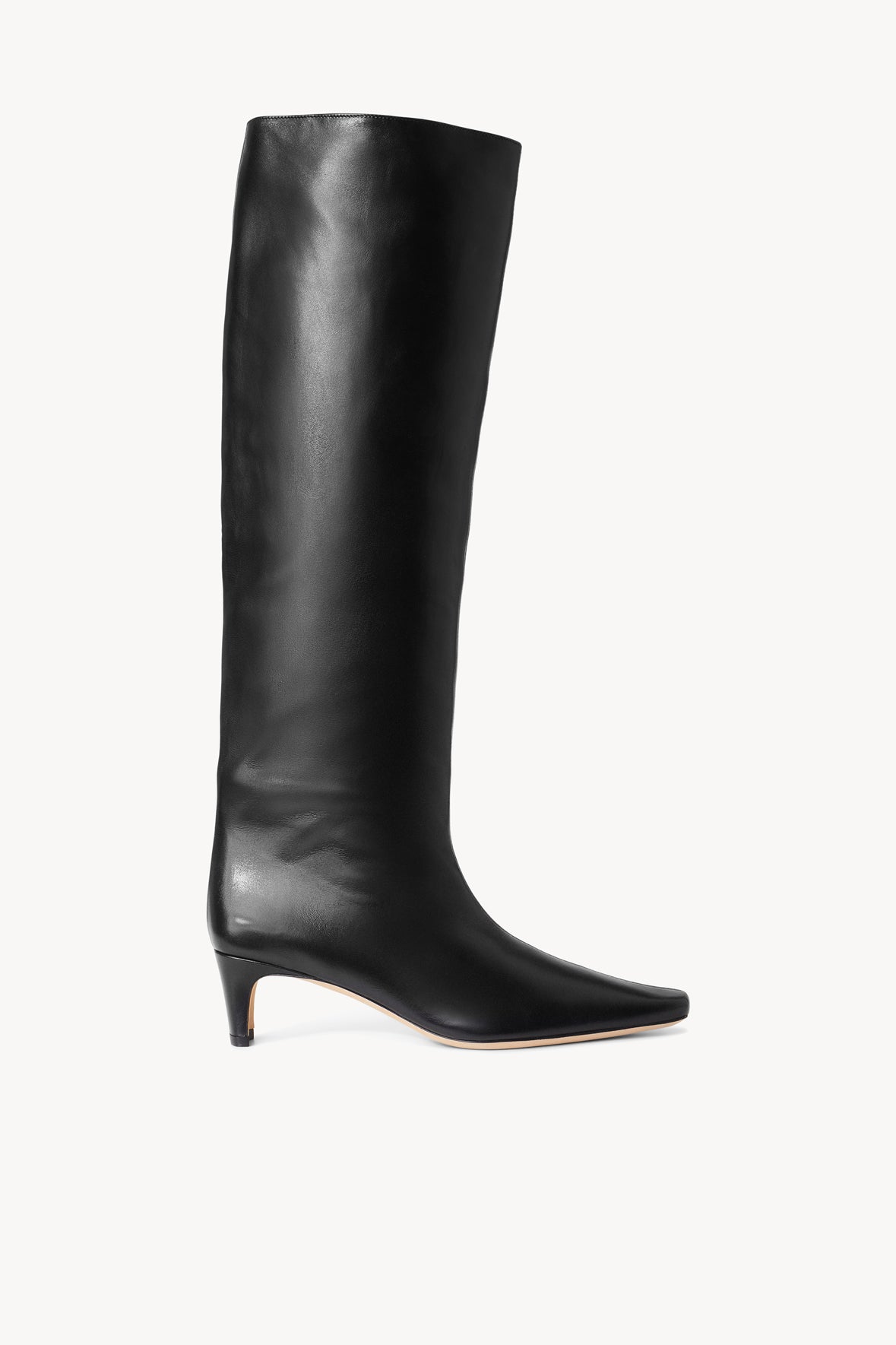 Leather Knee-High Boot with Pointed Toe & Slim Heel | Wally Boot