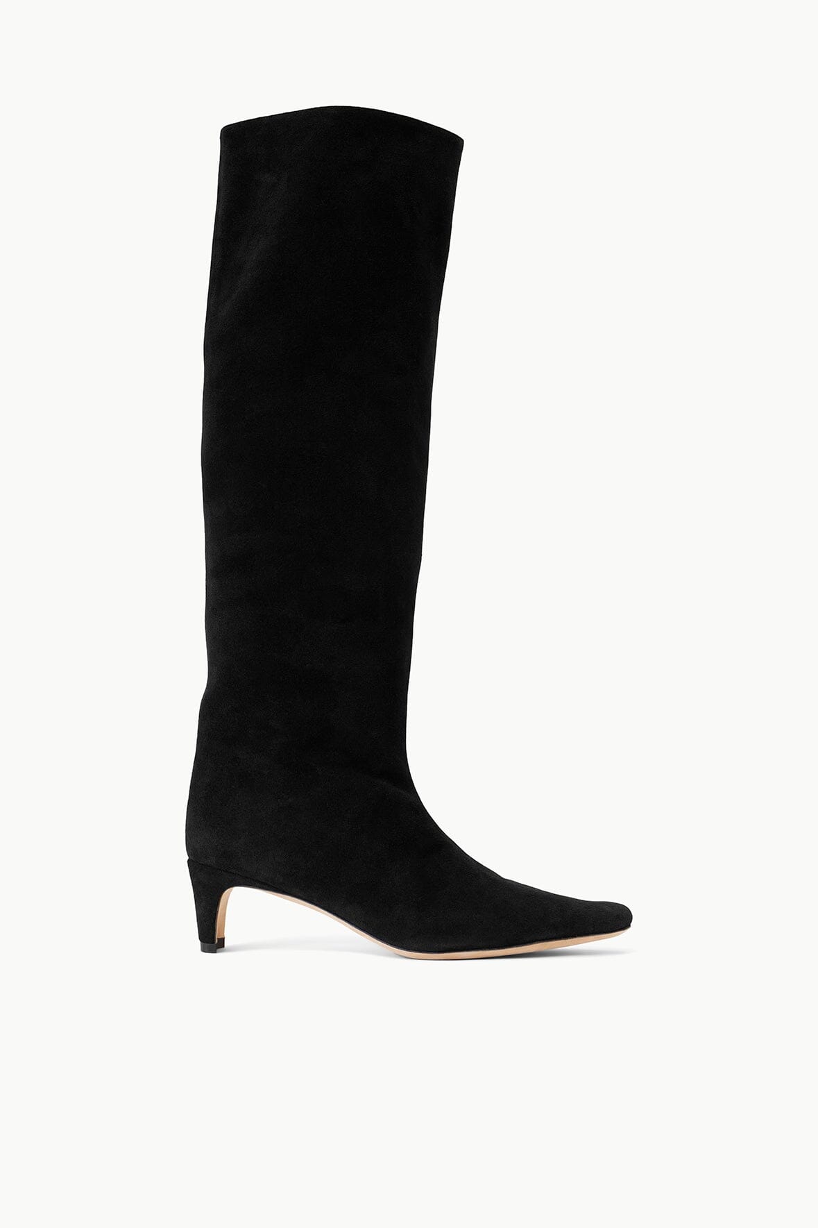 Black Suede Knee-High Boots with Pointed Toe | Wally Boot