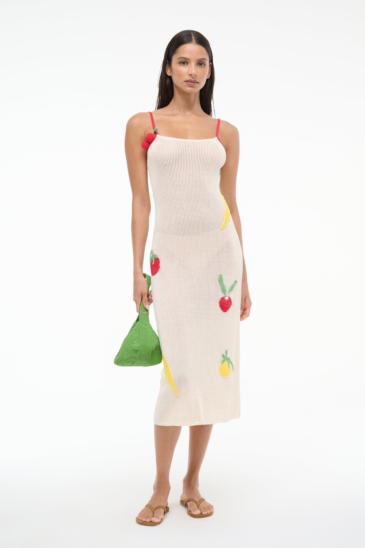 Playful Crochet Swim Cover-Up Dress with Farmers Market Print | Adeline
