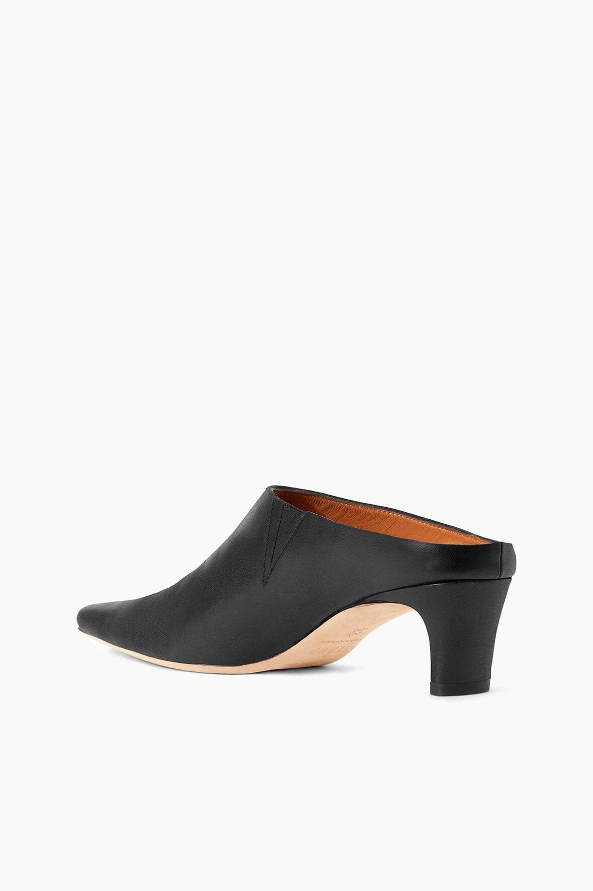 Pointed Toe Kitten Heel Mule Shoes | Wally Black