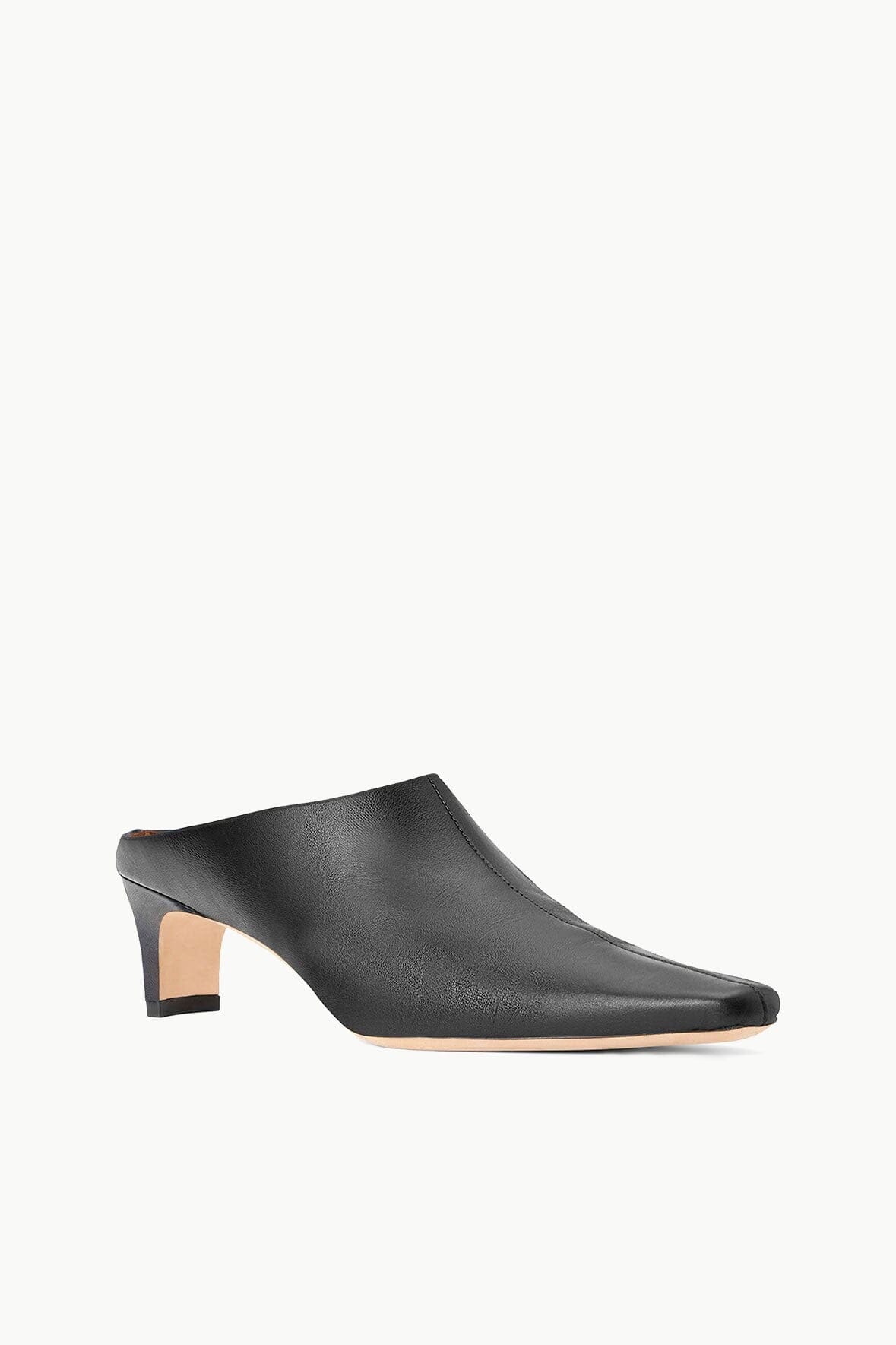 Pointed Toe Kitten Heel Mule Shoes | Wally Black