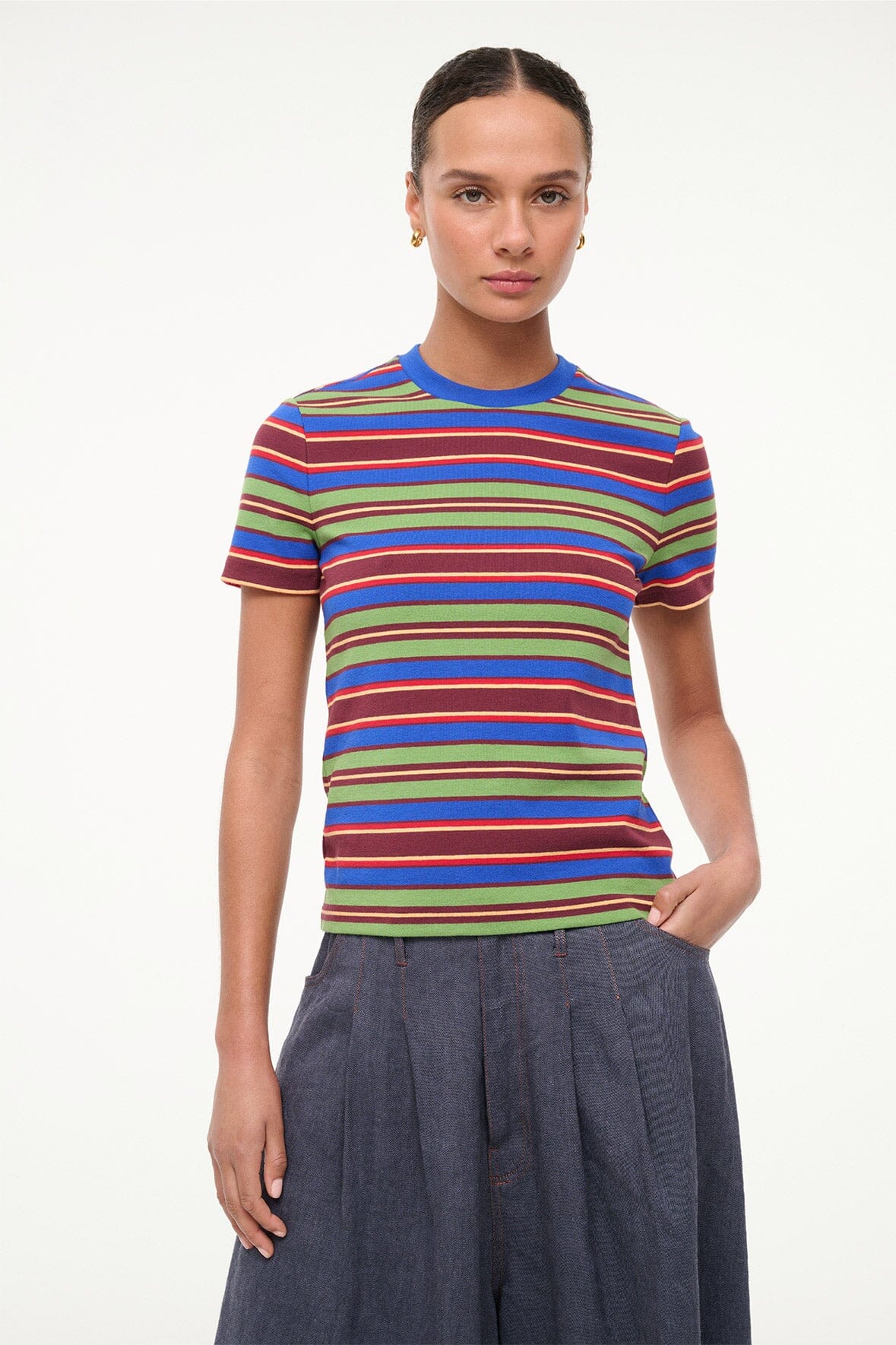 Summer Stripe Crew Neck T-Shirt | Weekend Crew Tee