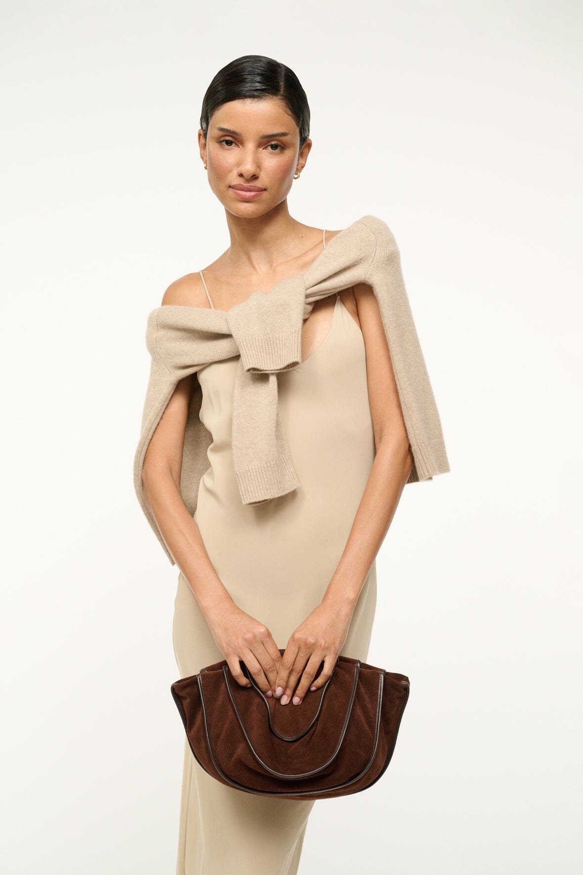 Convertible Shoulder Bag & Clutch with Removable Strap | Wells Bag Mahogany