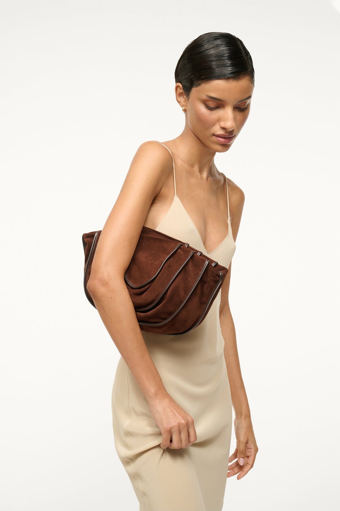Convertible Shoulder Bag & Clutch with Removable Strap | Wells Bag Mahogany