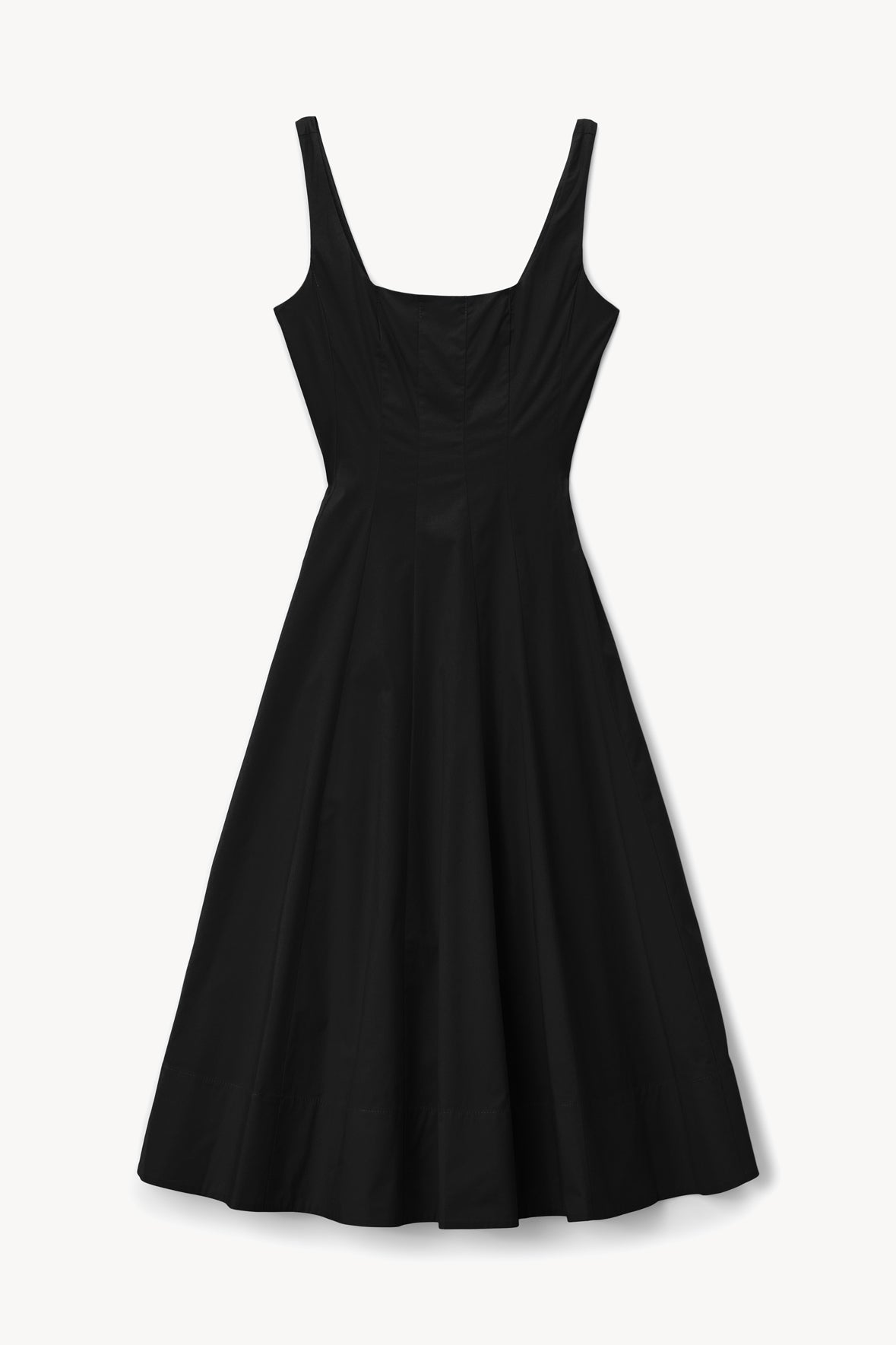 Corset-Style Black Midi Dress with A-Line Skirt | Wells Dress
