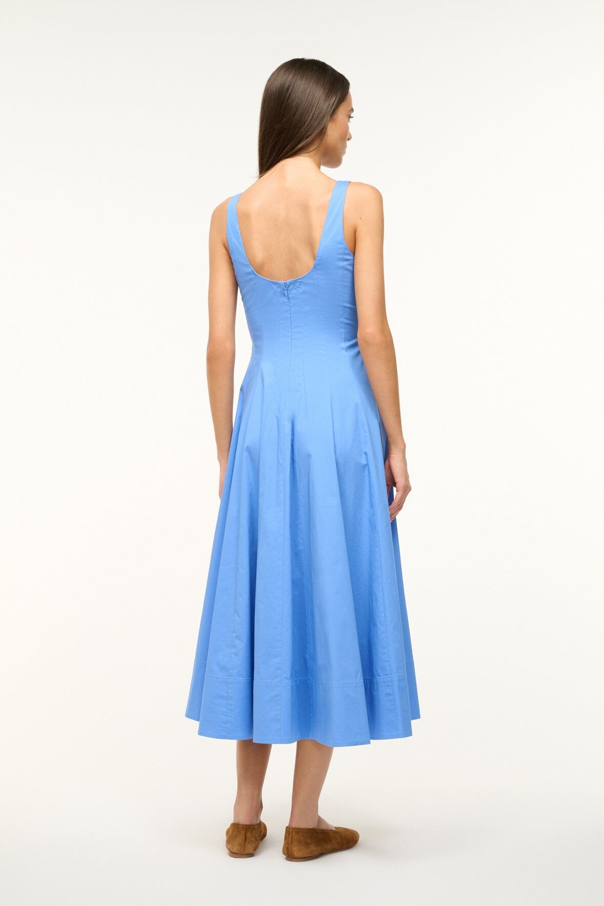 Wells Corset Dress in Cornflower Blue | Lightweight Cotton Poplin