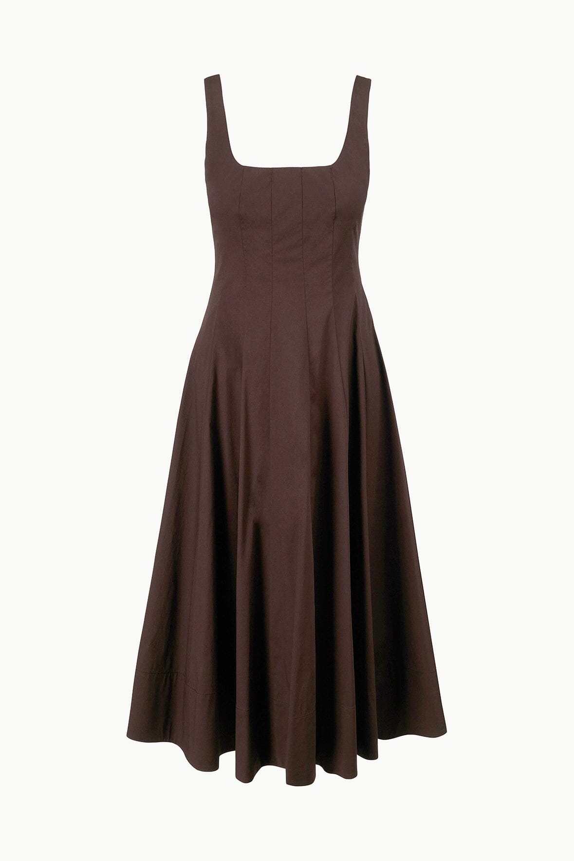 Corset-Style Cotton Poplin Dress with Full Skirt | Wells Earth