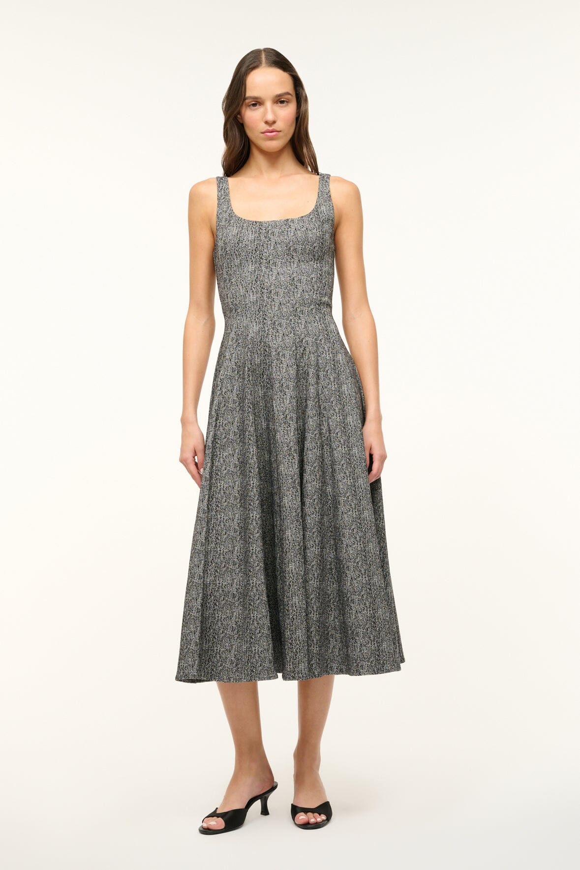 Herringbone Corset Dress with Flared Skirt | Wells Dress
