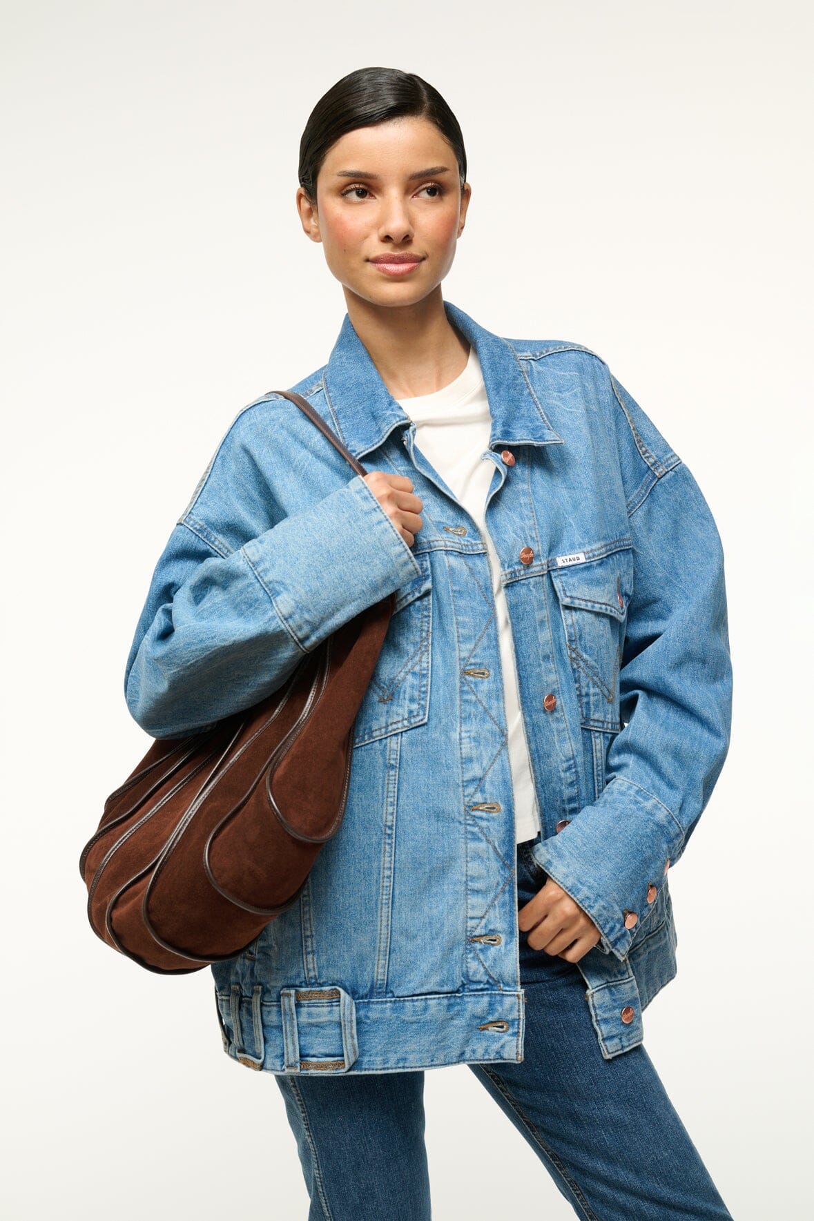 Slouchy Shoulder Bag with Magnetic Closure | Wells Hobo Mahogany
