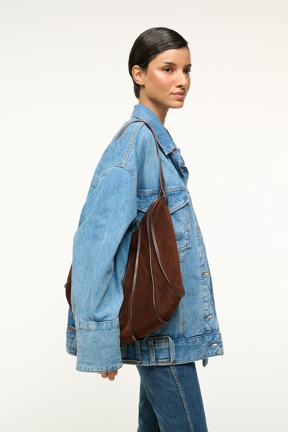 Slouchy Shoulder Bag with Magnetic Closure | Wells Hobo Mahogany