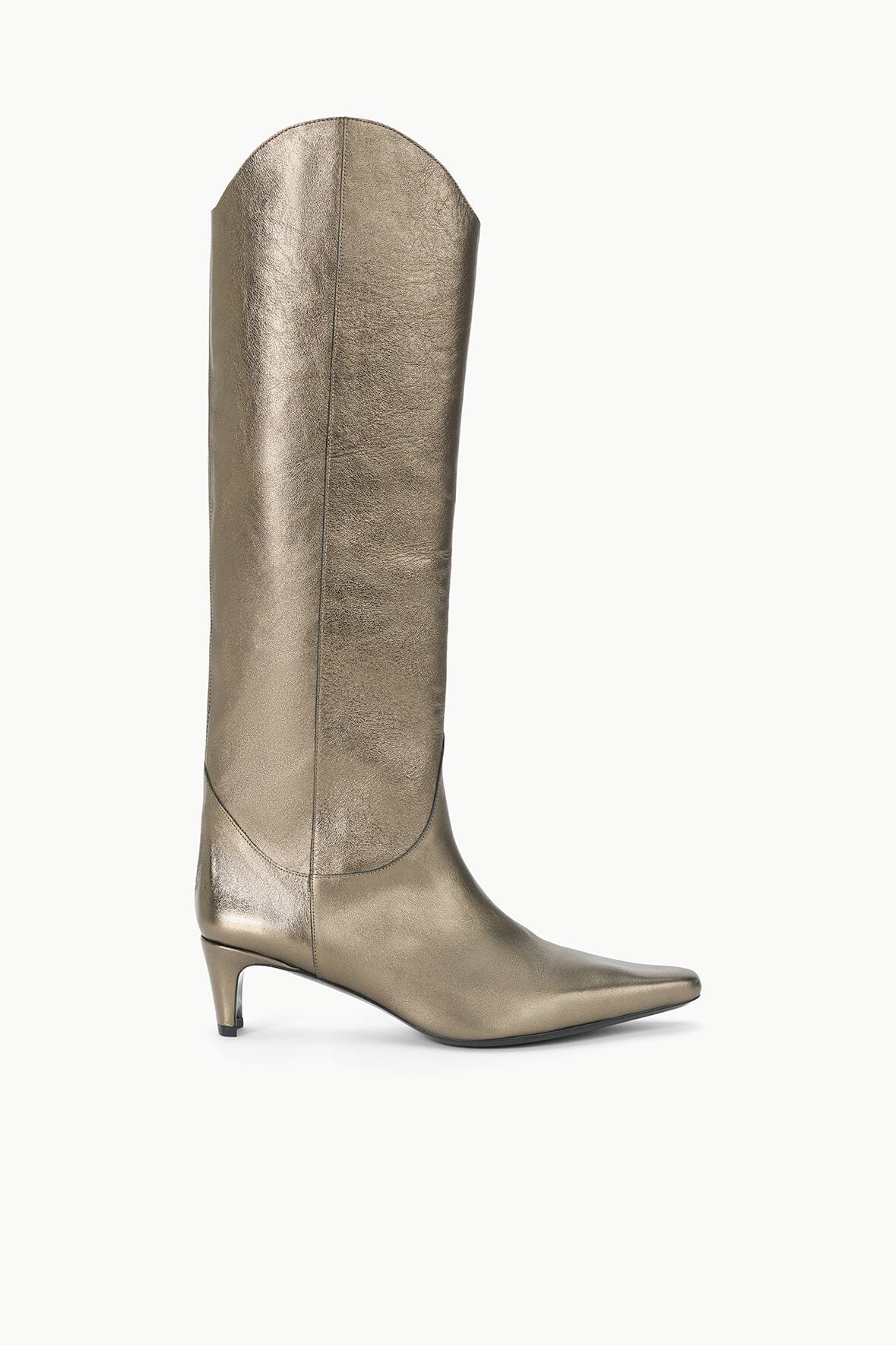 Western Cowboy Boots with Curved Topline & Pointed Toe | Wally Boot Aged Bronze