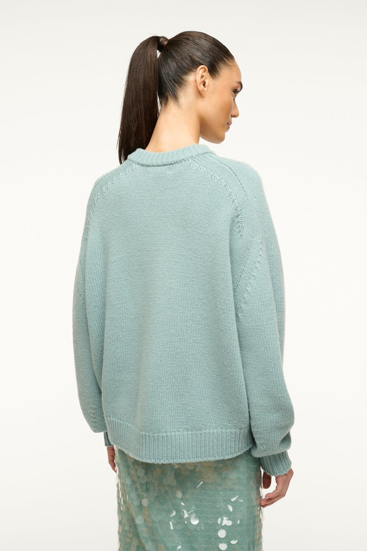 Chunky Oversized V-Neck Sweater for Women | Wilson Mist