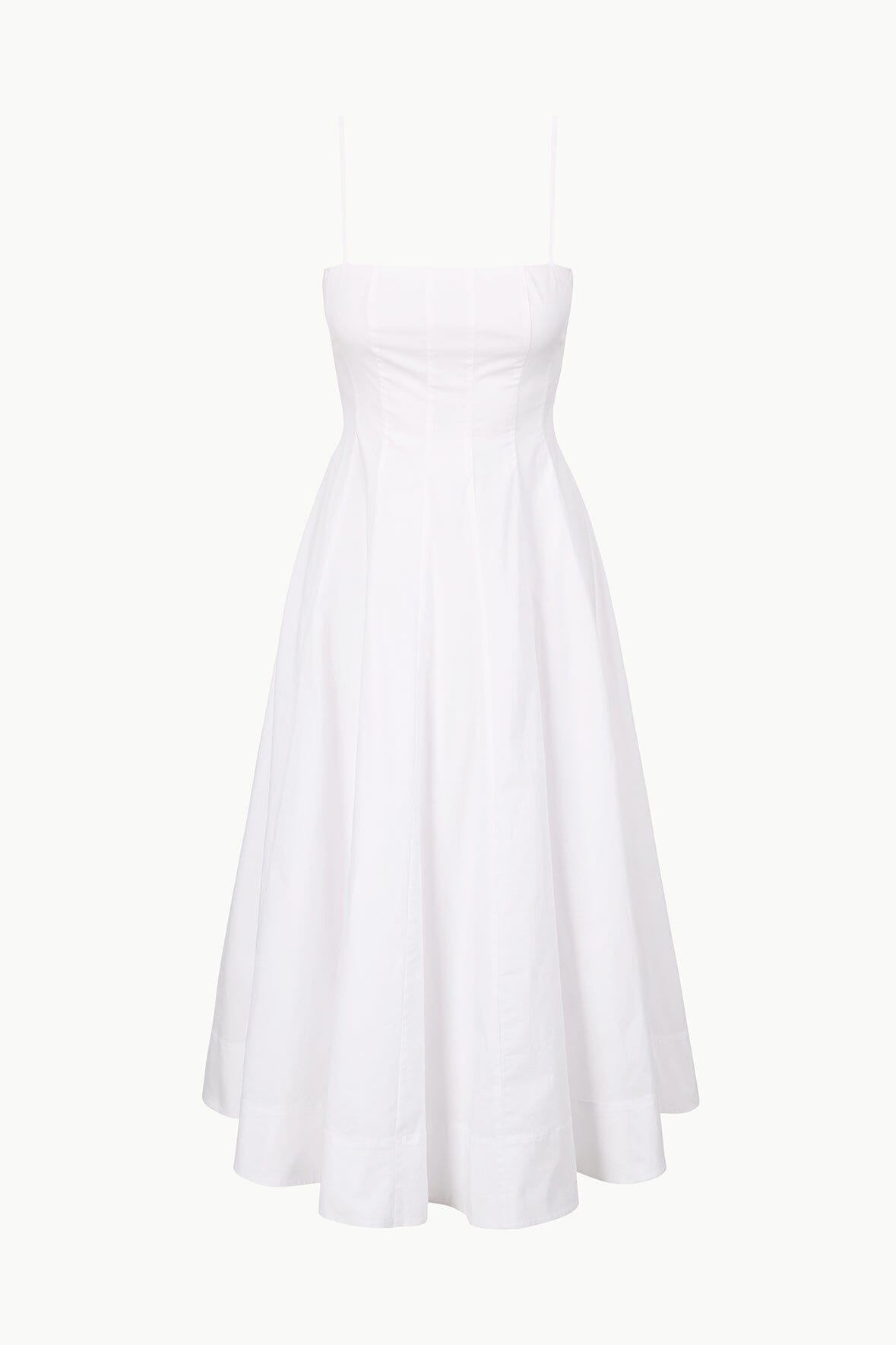 White Corset Midi Dress with Spaghetti Straps | Wylie