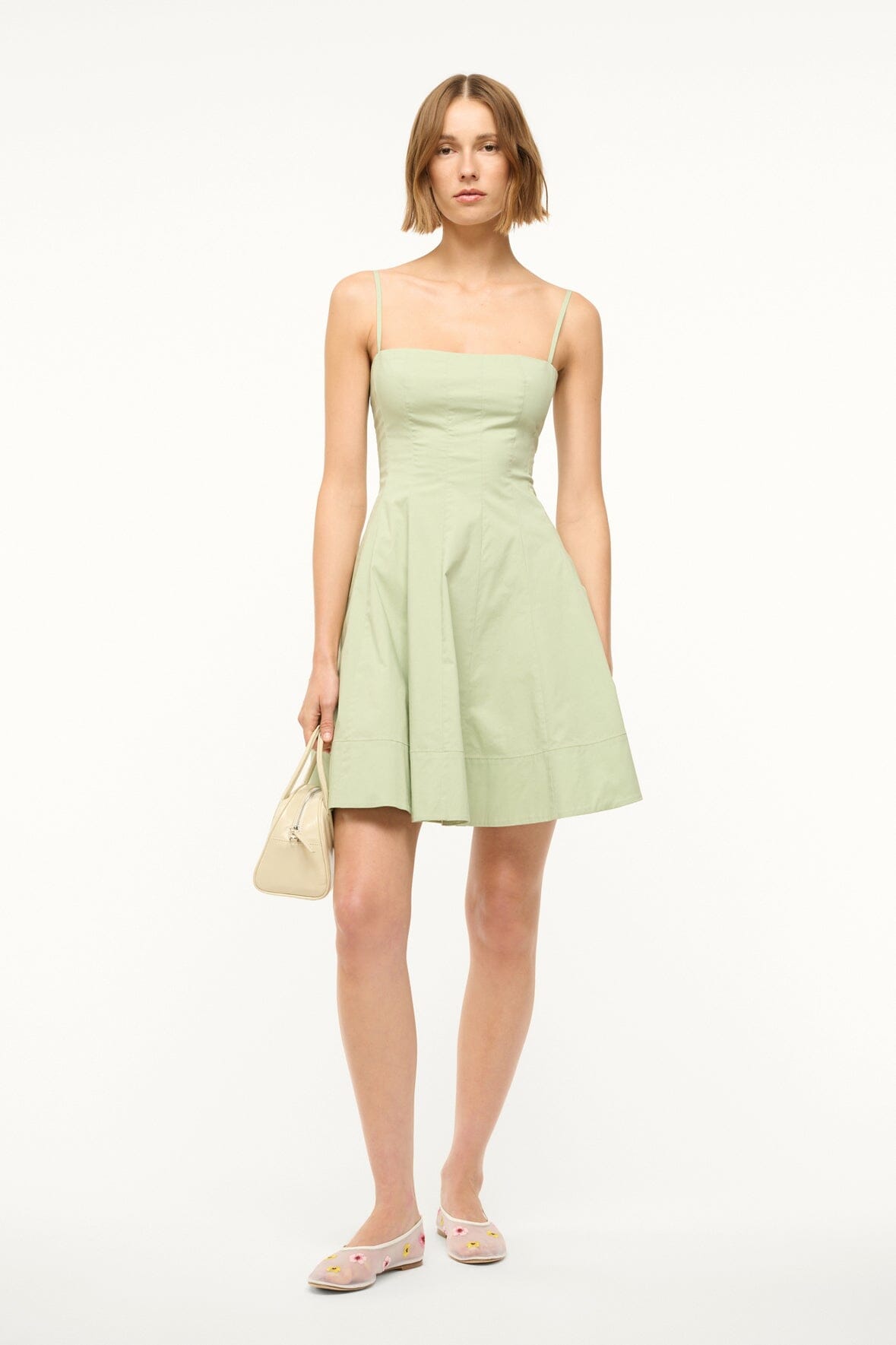 Corset Mini Dress with Spaghetti Straps | Wylie Pale Jade