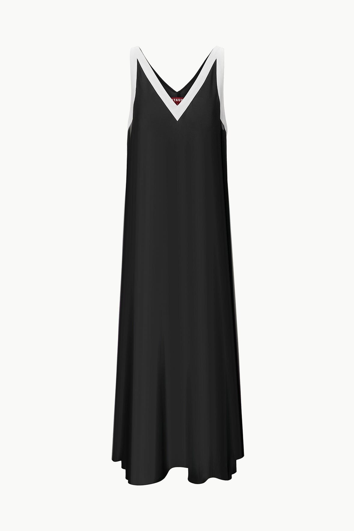 Stretchy Power Mesh Coverup Dress with V-Neck | Aveline Black White