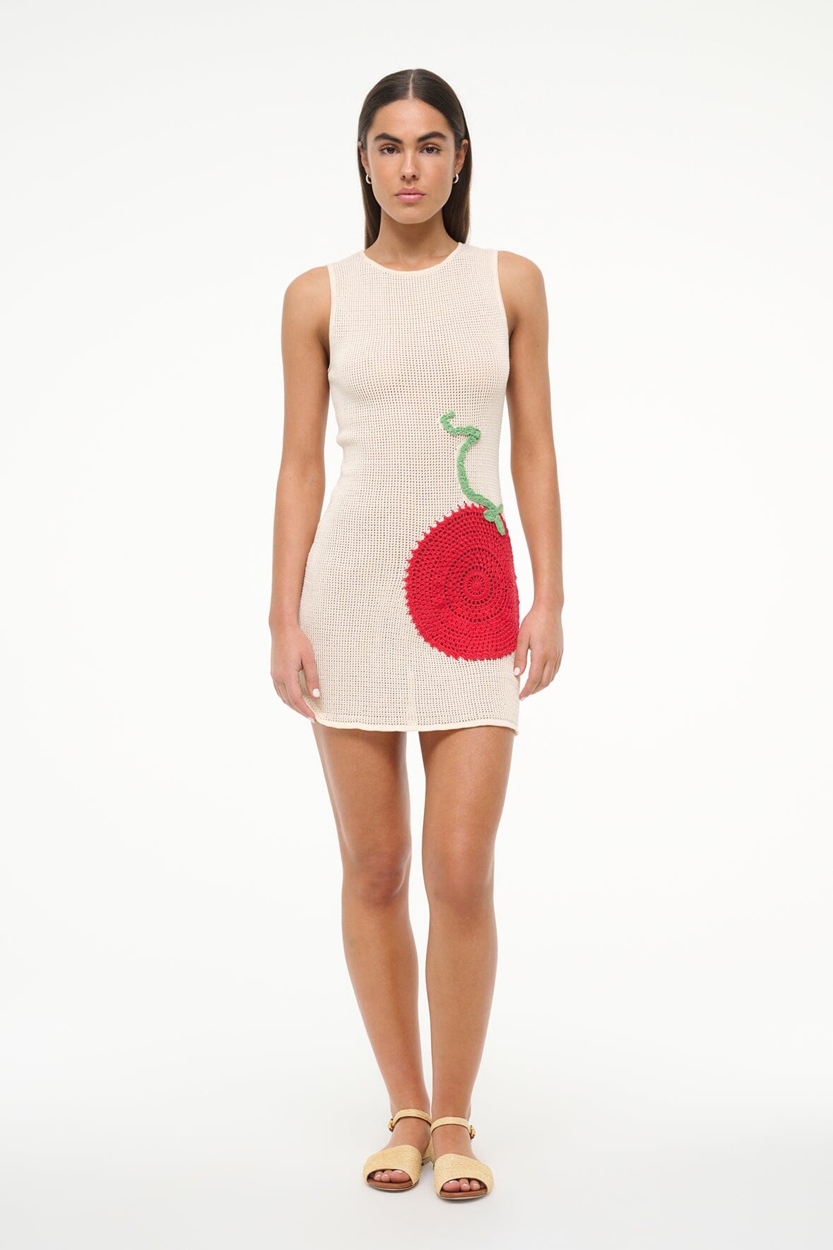 Coverup Dress with Crocheted Appliques | Bailey Roma Ivory